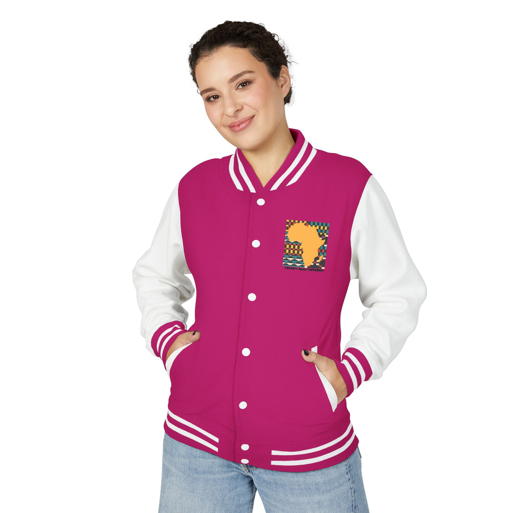 Letterman Jacket - Africa Map Kente Pattern "Legacy Built Different"
