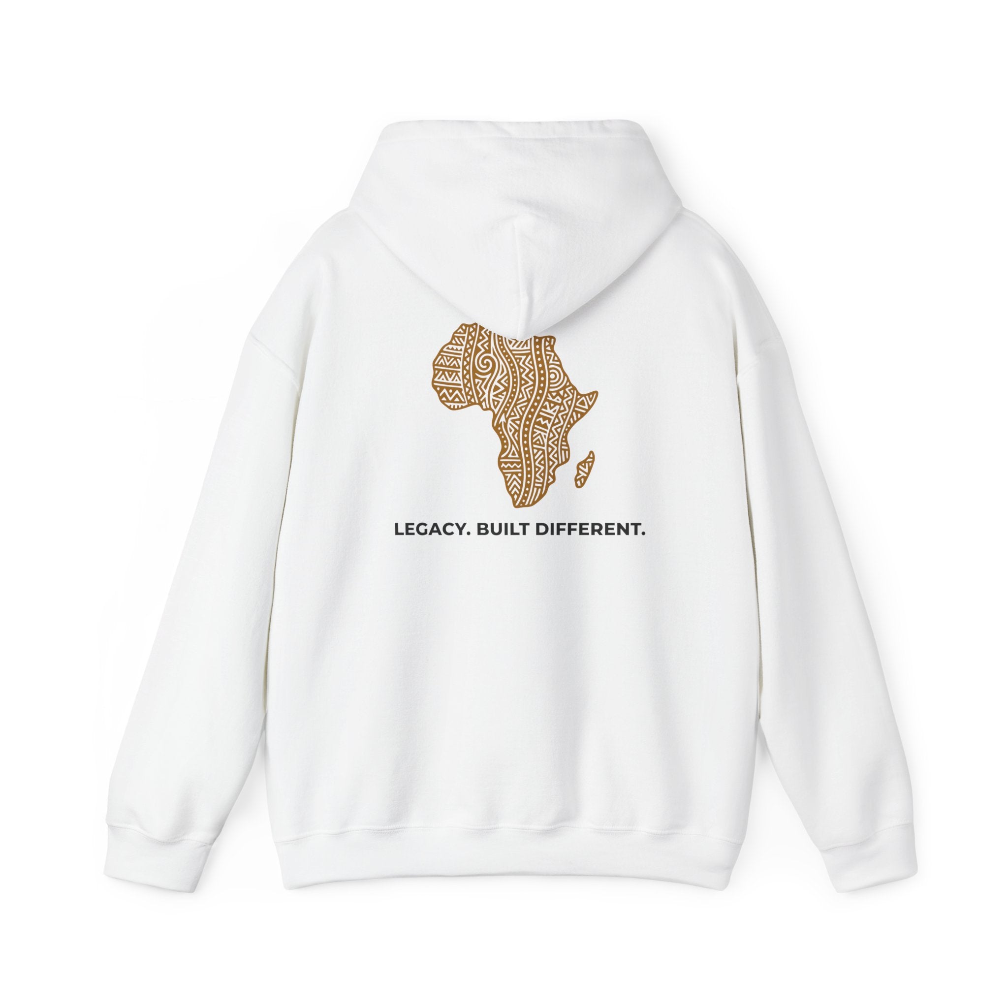 Africa Map Hoodie — 'Legacy. Built Different.' Cultural Pattern Pullover
