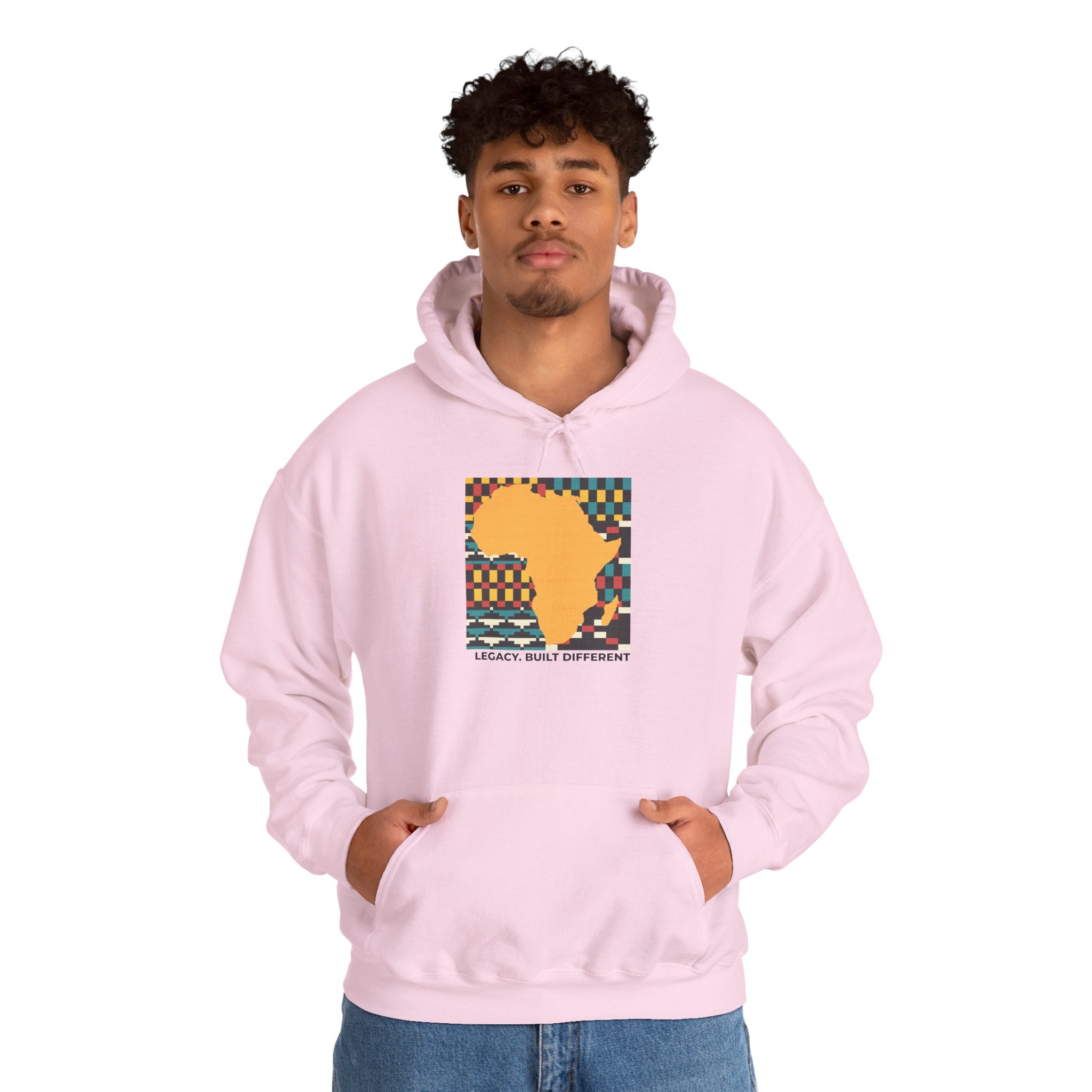 Africa Silhouette Kente Hoodie — "Legacy, Built Different"