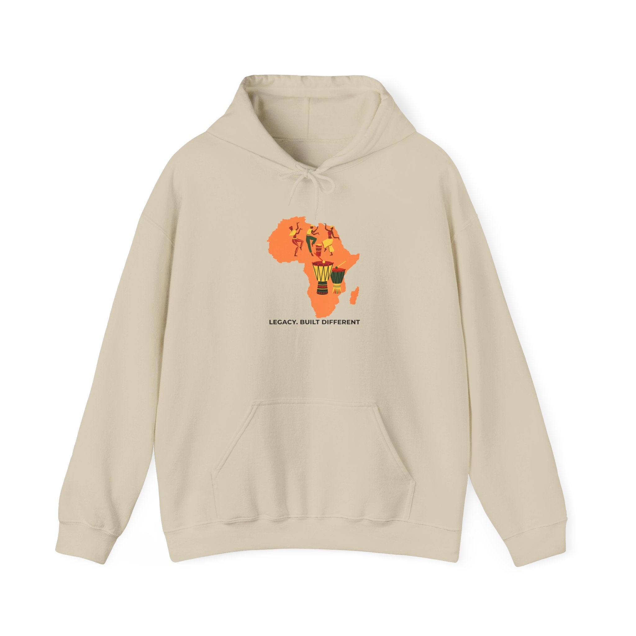 Africa Map Hoodie - 'Legacy. Built Different.' Afrocentric Graphic Pullover