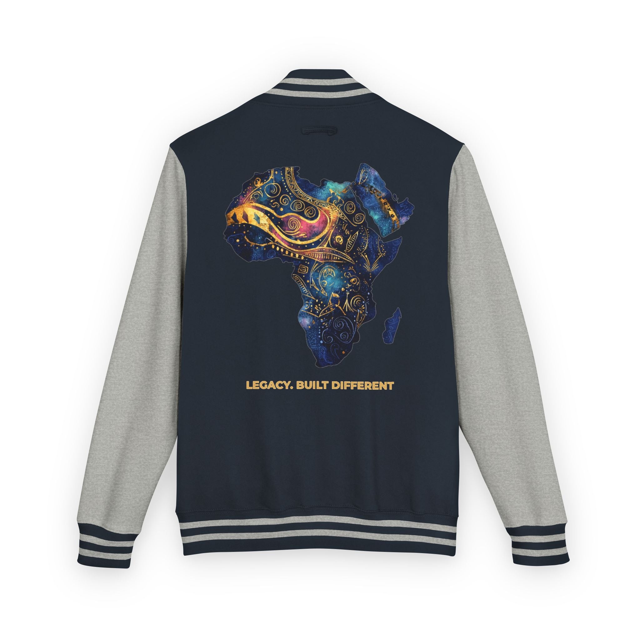 Africa Map Letterman Jacket — Colorful African Continent Graphic Bomber