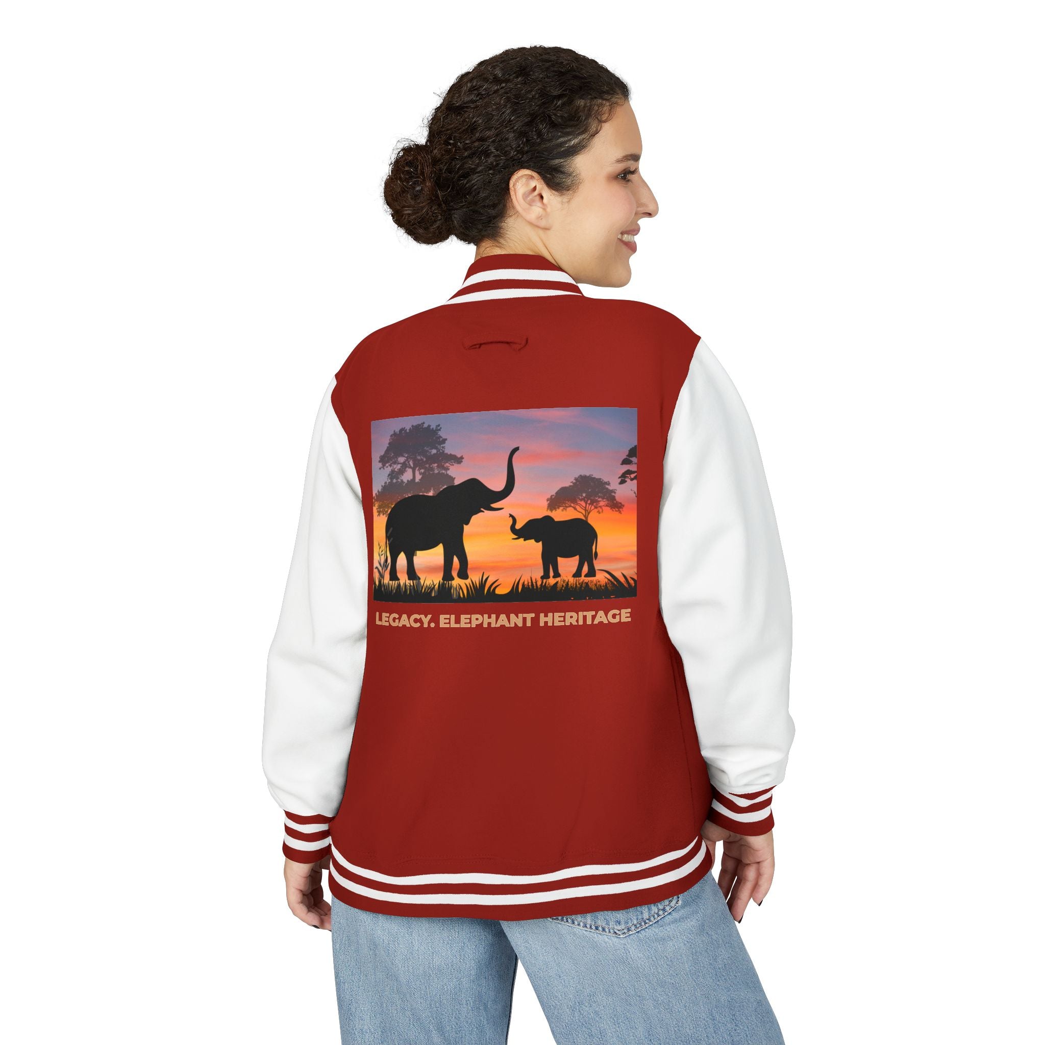 Letterman Jacket — Legacy Elephant Heritage Sunset Design