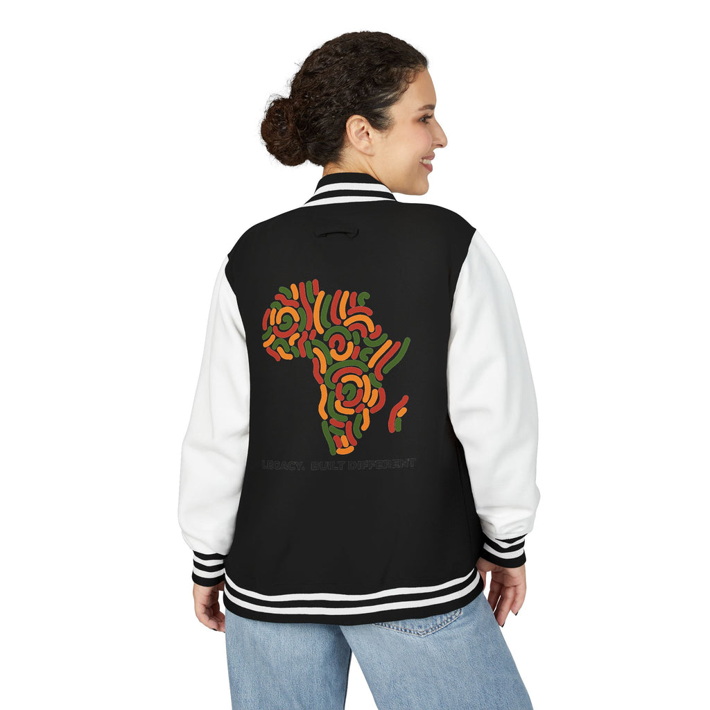 Letterman Jacket — African Heritage Map "Legacy. Built Different"