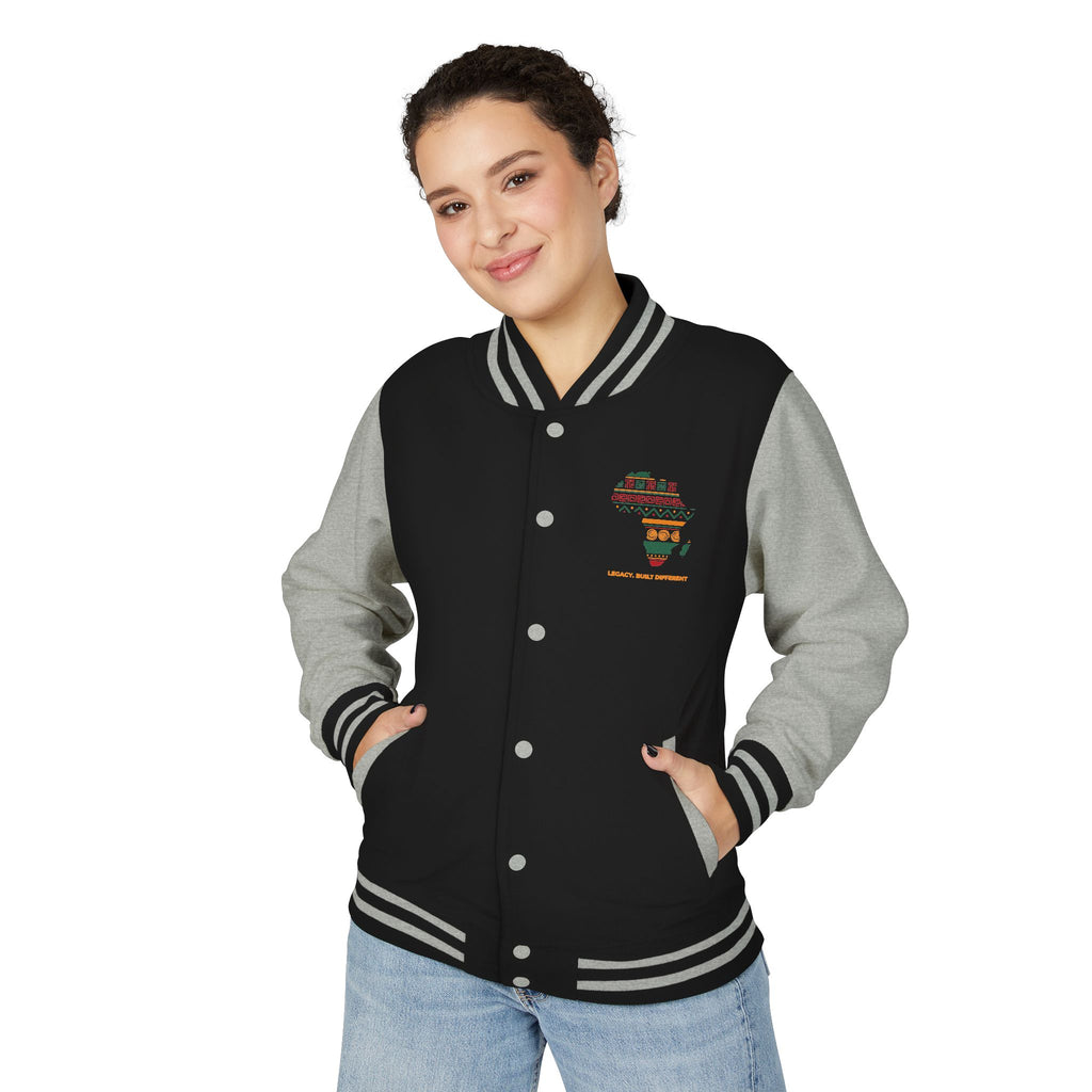 Africa Pattern Letterman Jacket — "Legacy, Unity, Strength"