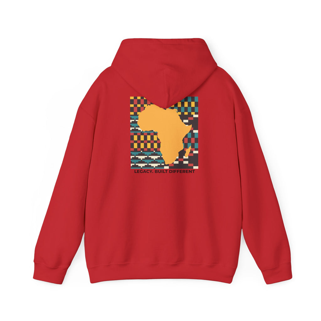 Africa Silhouette Kente Hoodie — "Legacy, Built Different"