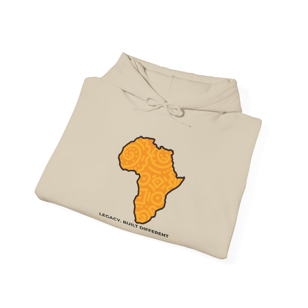 Africa Map Hoodie — "Legacy. Built Different." Printed Pullover