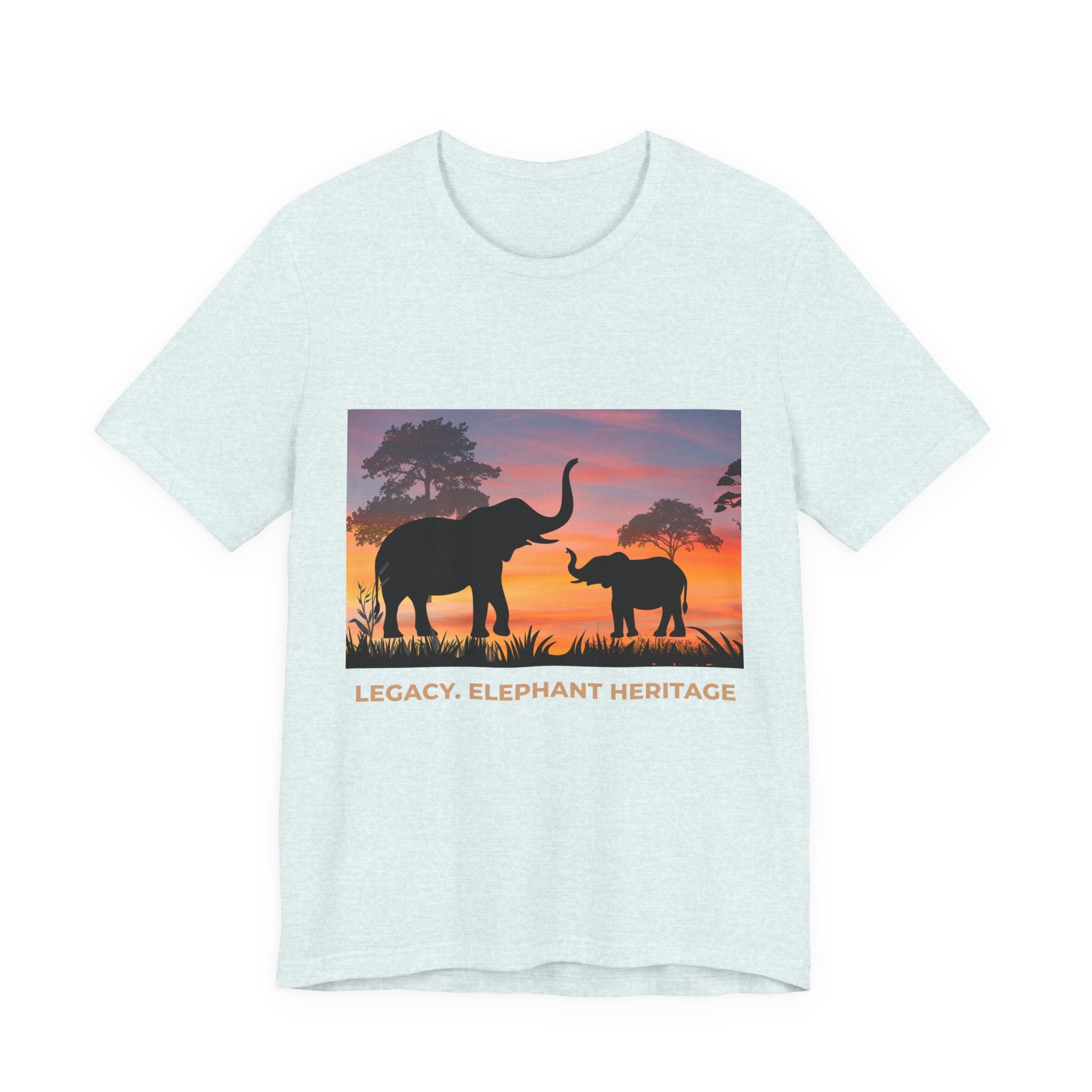 Elephant Sunset Tee — "Legacy, Elephant Heritage" Graphic T-Shirt