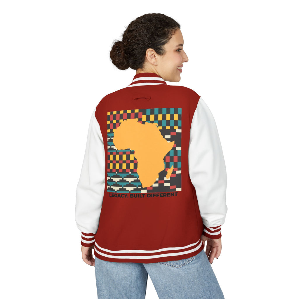 Letterman Jacket - Africa Map Kente Pattern "Legacy Built Different"