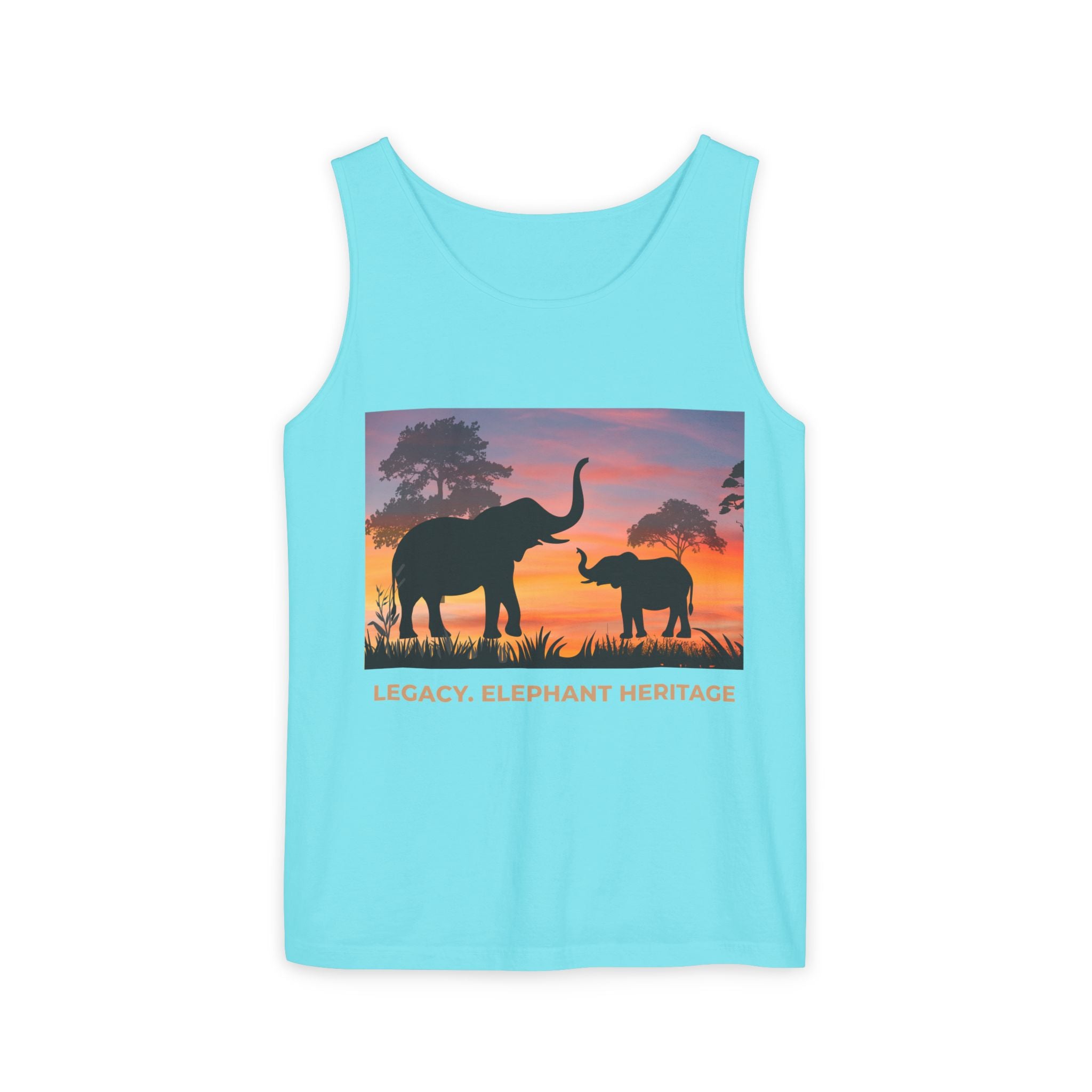 Elephant Sunset Tank Top — Mama & Baby Silhouette Beachwear