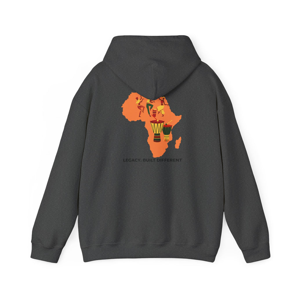 Africa Map Hoodie - 'Legacy. Built Different.' Afrocentric Graphic Pullover