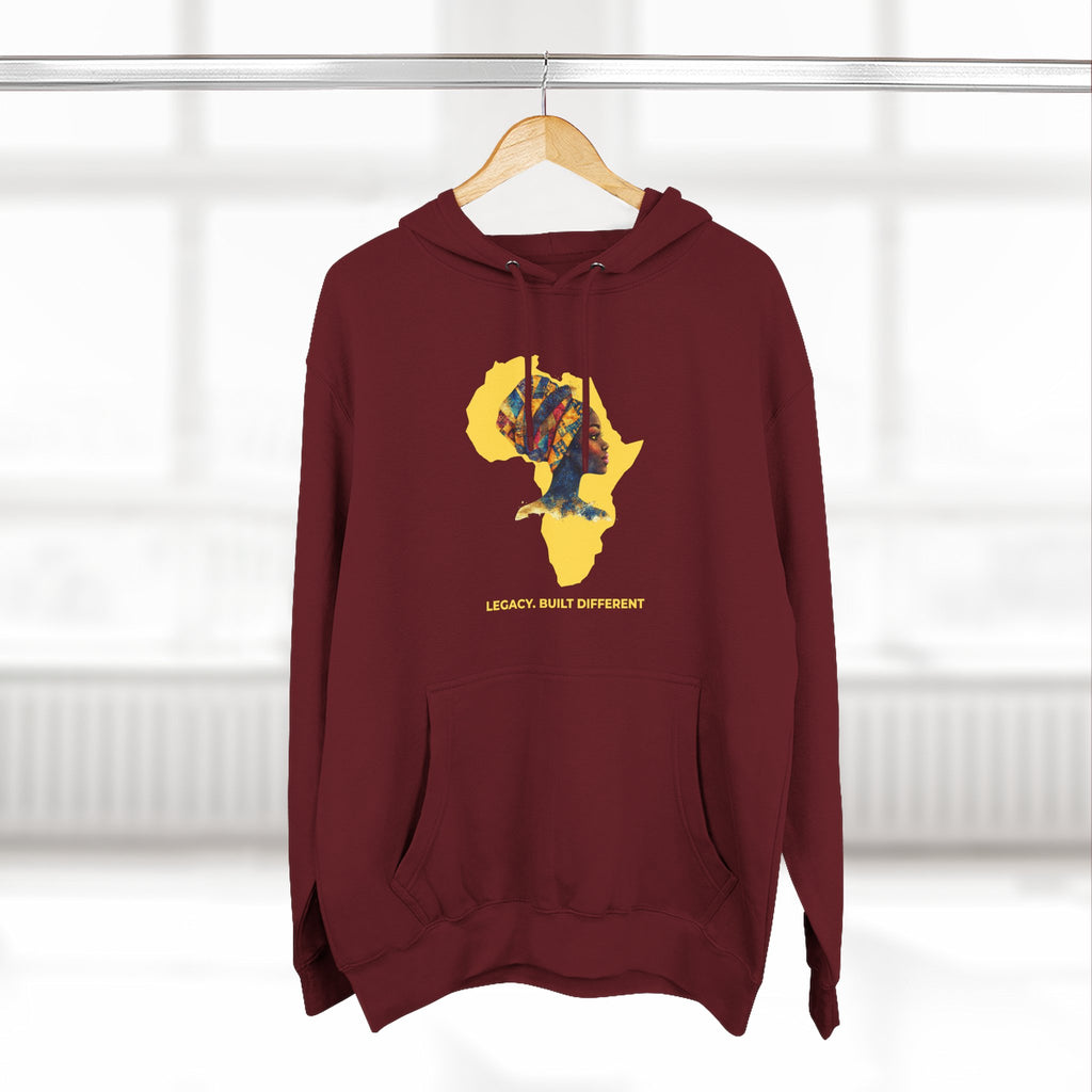 Hoodie — African Profile Art on Yellow Africa Silhouette (Legacy, Beauty, Empowerment)