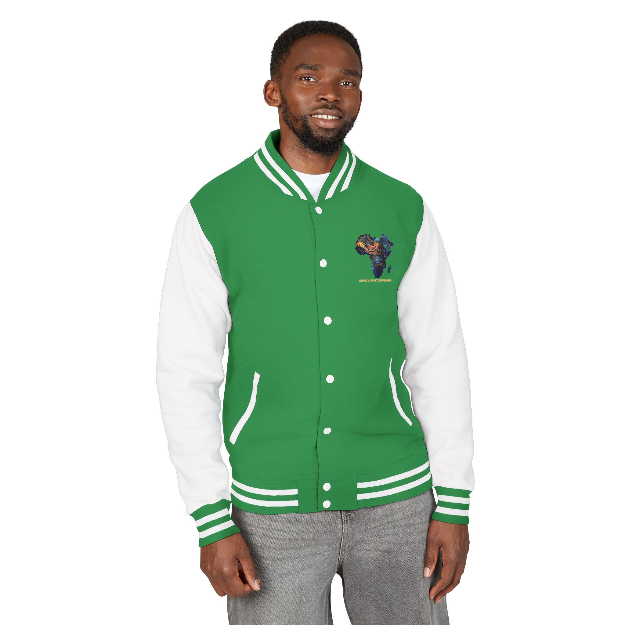 Africa Map Letterman Jacket — Colorful African Continent Graphic Bomber