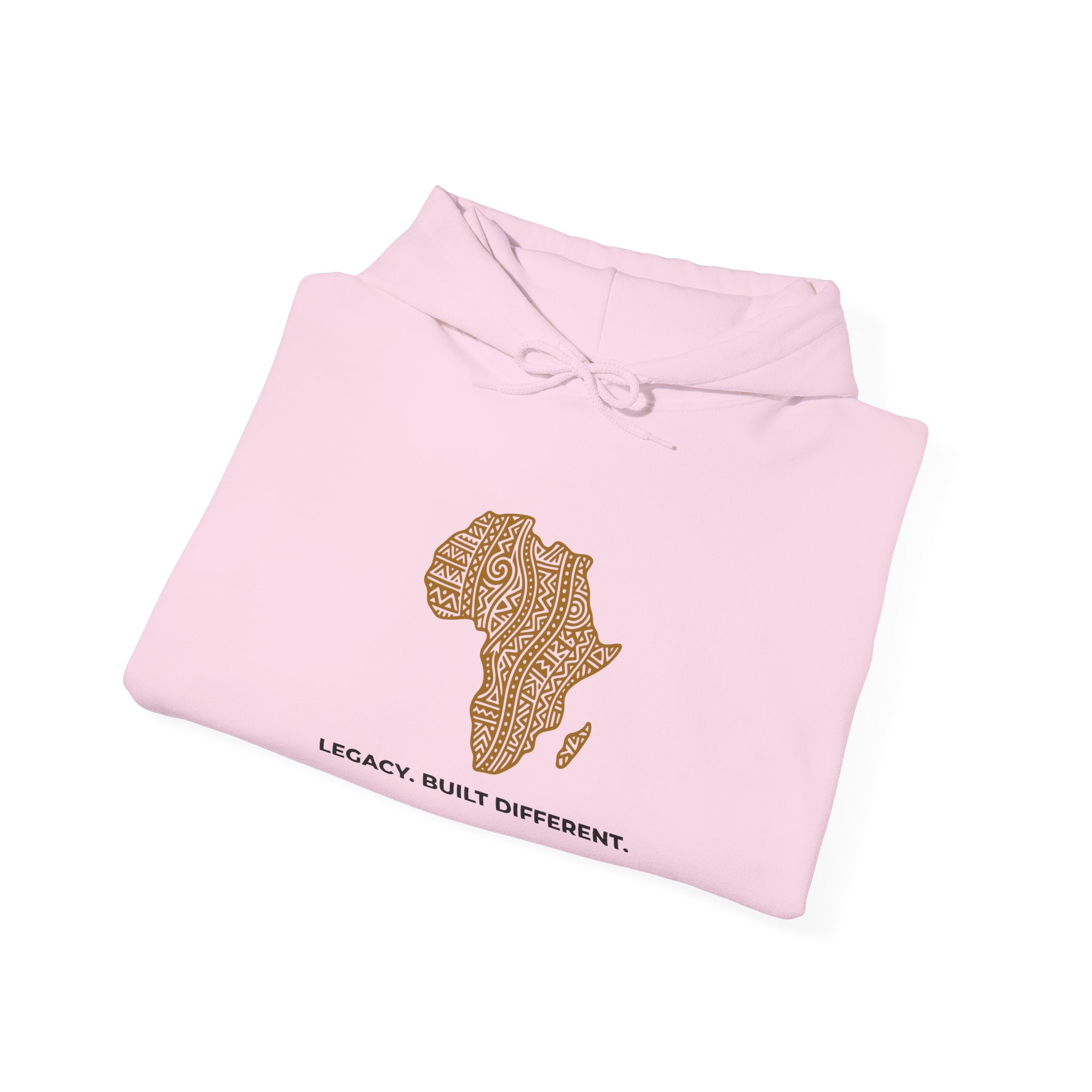 Africa Map Hoodie — 'Legacy. Built Different.' Cultural Pattern Pullover