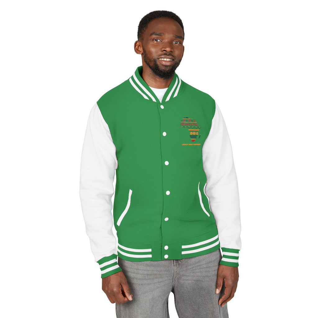 Africa Pattern Letterman Jacket — "Legacy, Unity, Strength"