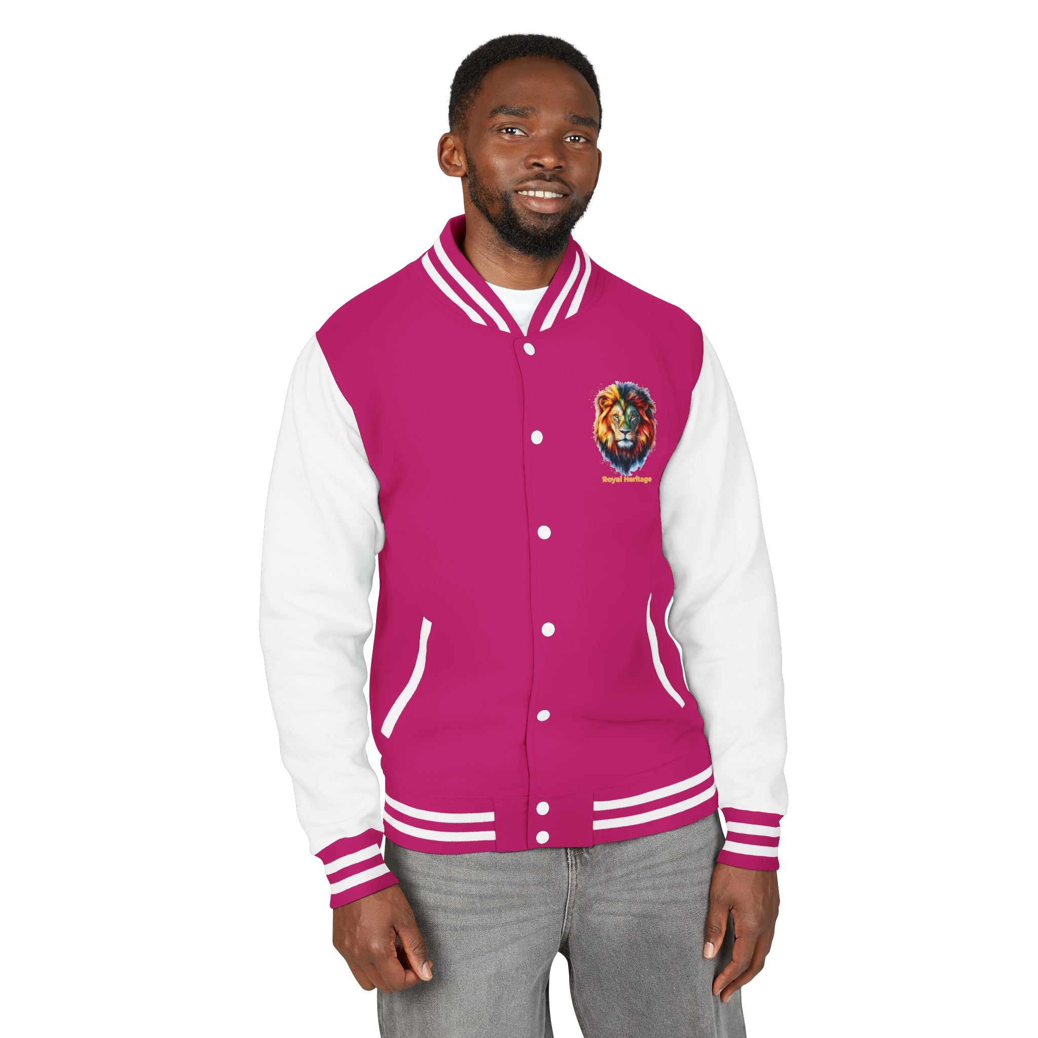 Lion Graphic Letterman Jacket — "Royal Heritage" Varsity Jacket
