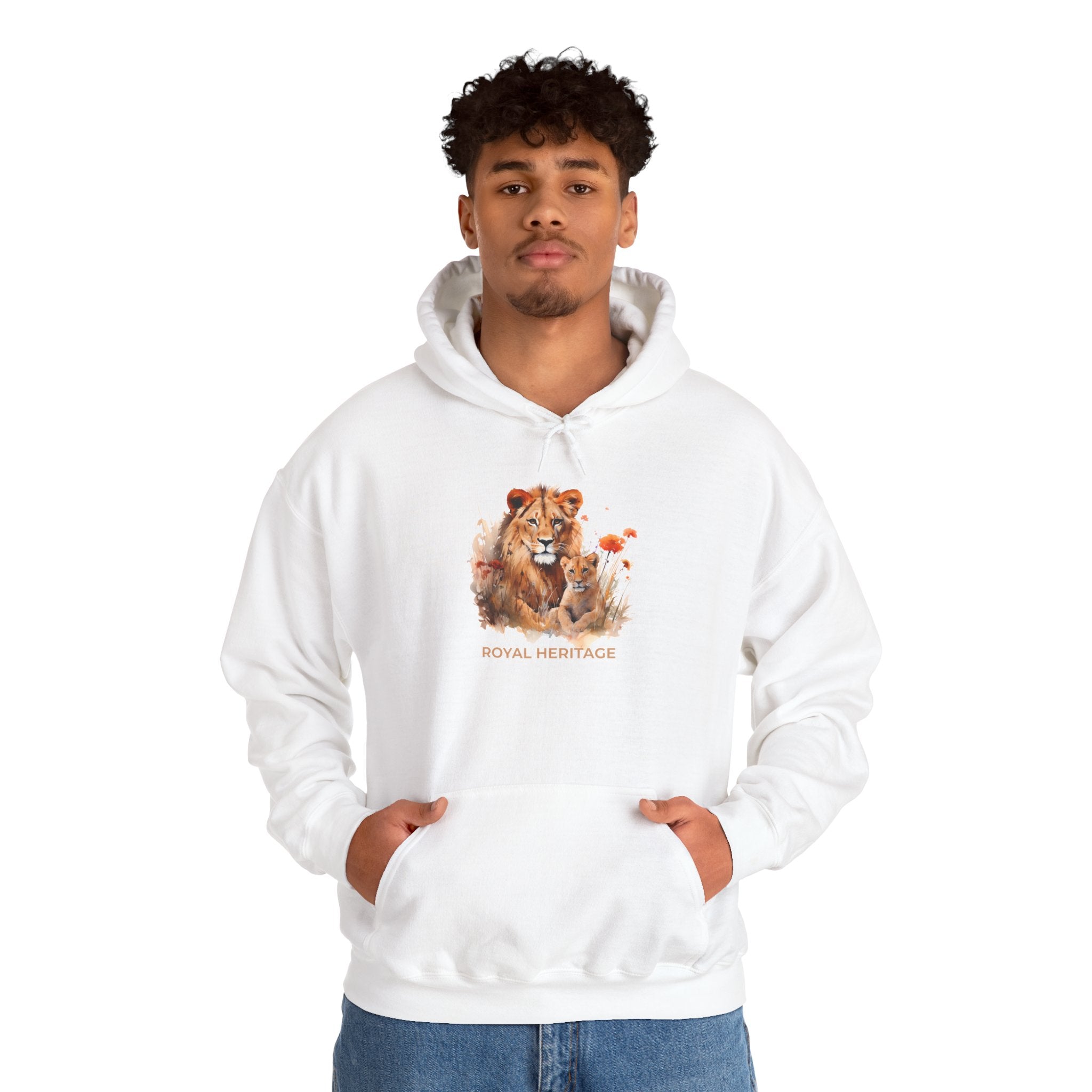 Hoodie — 'Royal Heritage' Lion & Cub Graphic Pullover