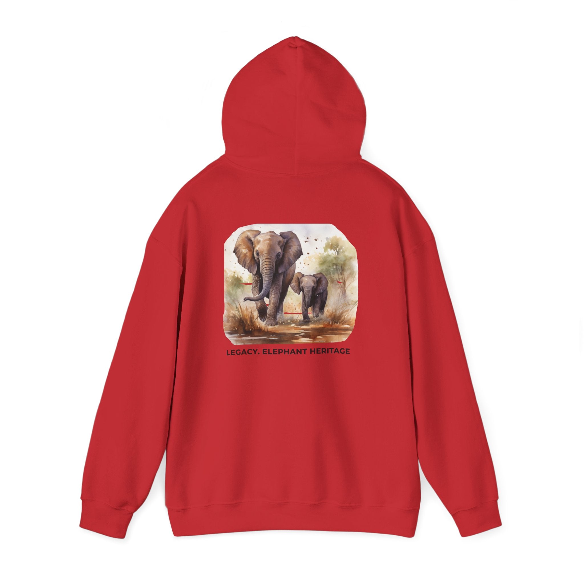 Elephant Heritage Hoodie — Wildlife Mom & Calf Graphic Sweatshirt