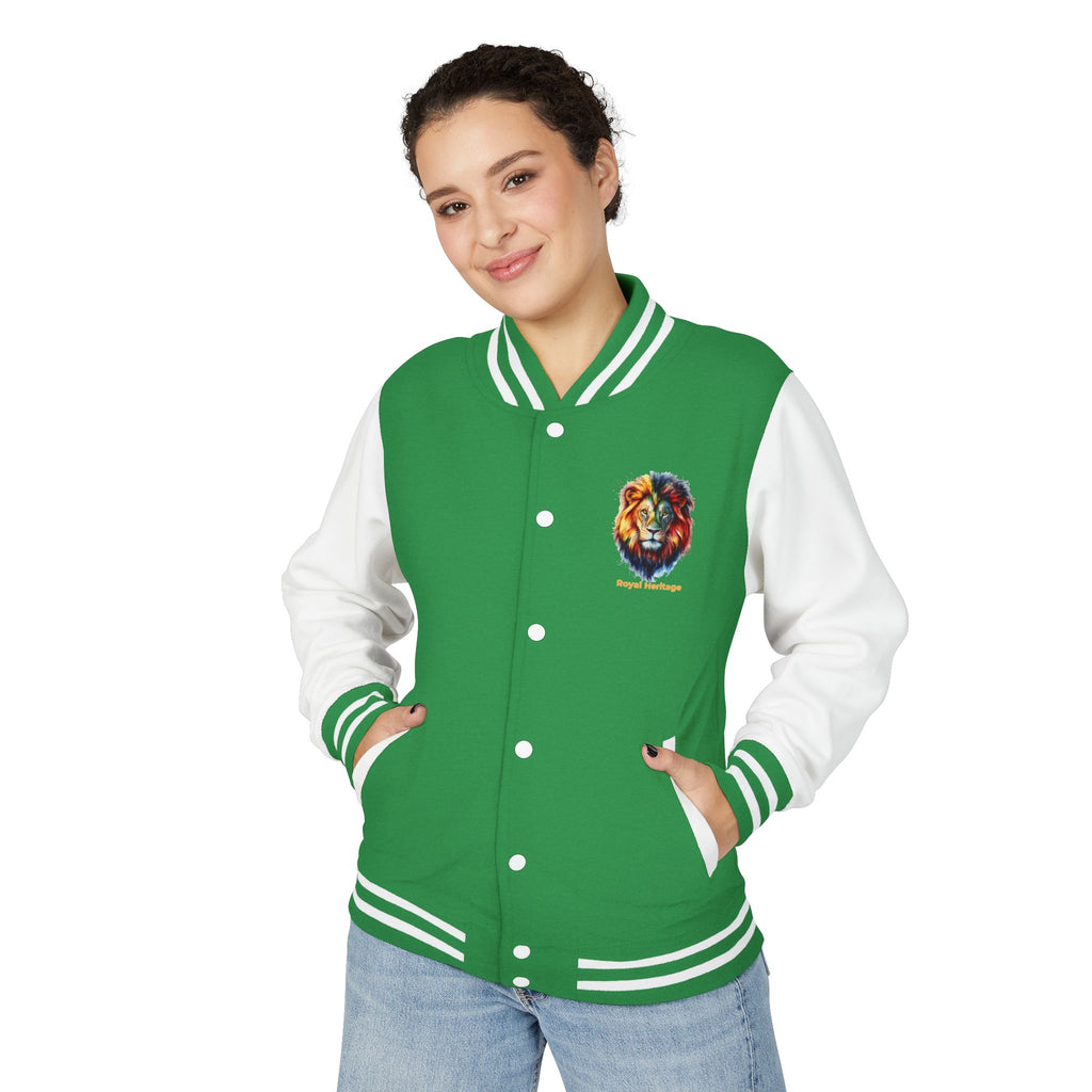 Lion Graphic Letterman Jacket — "Royal Heritage" Varsity Jacket