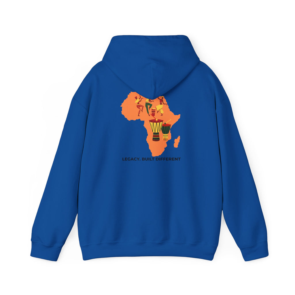 Africa Map Hoodie - 'Legacy. Built Different.' Afrocentric Graphic Pullover