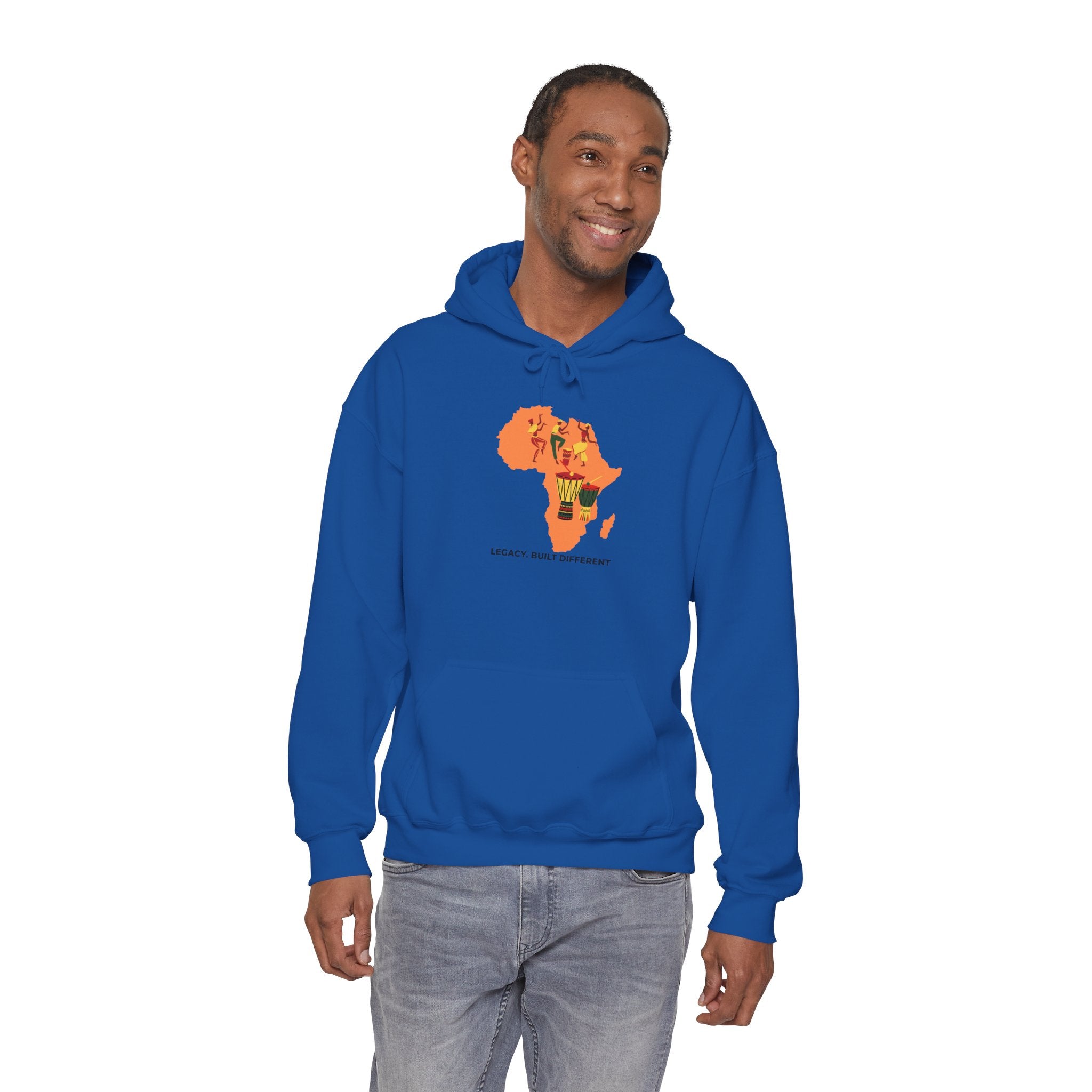 Africa Map Hoodie - 'Legacy. Built Different.' Afrocentric Graphic Pullover