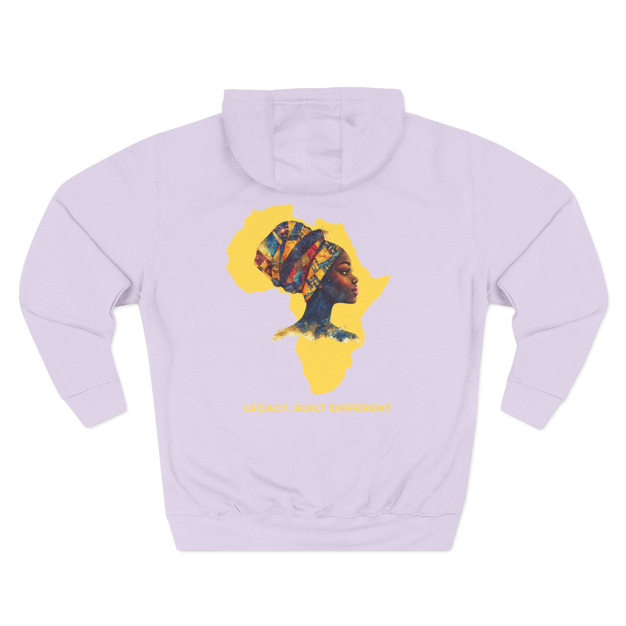 Hoodie — African Profile Art on Yellow Africa Silhouette (Legacy, Beauty, Empowerment)