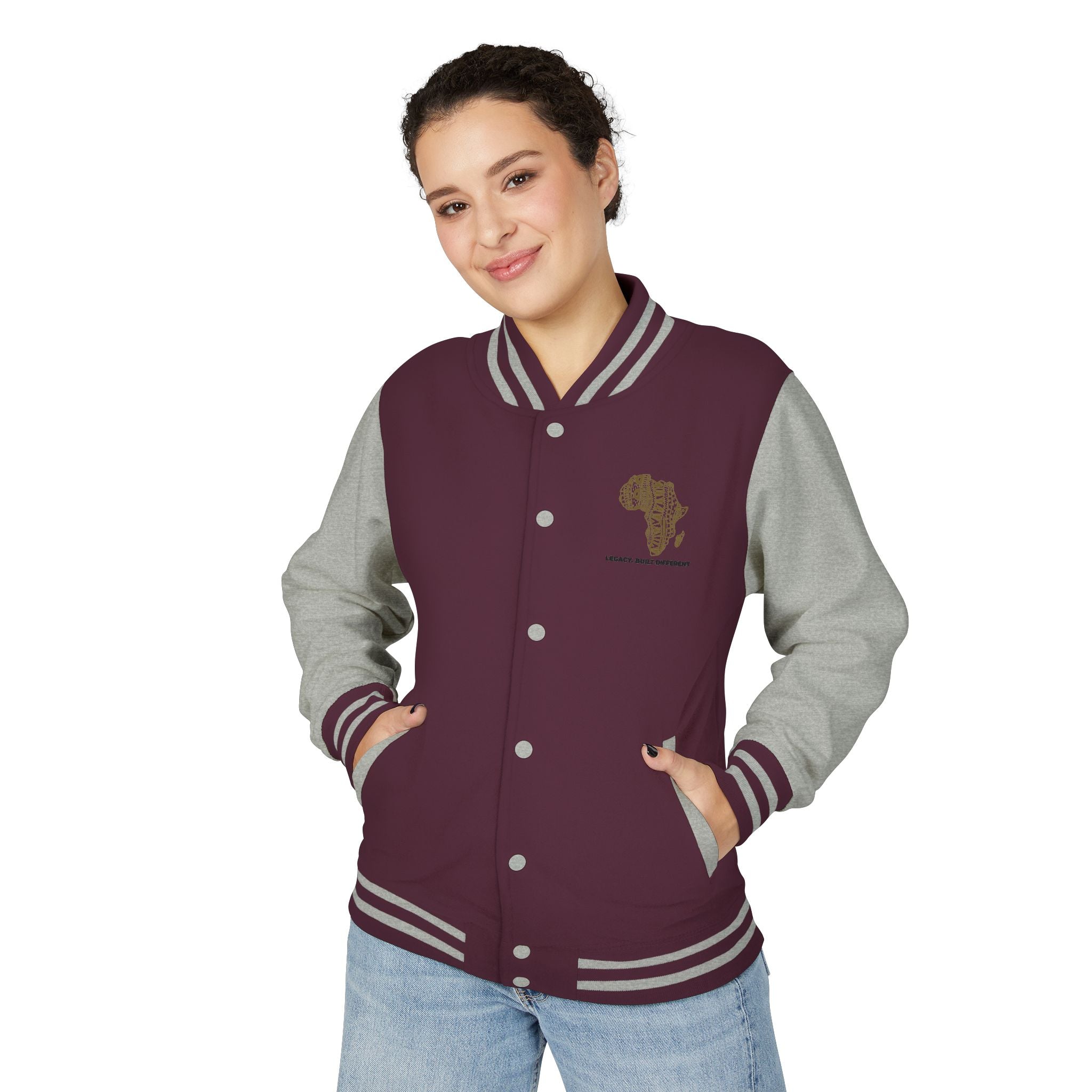 Letterman Jacket — African Pattern Map "Legacy. Built Different"
