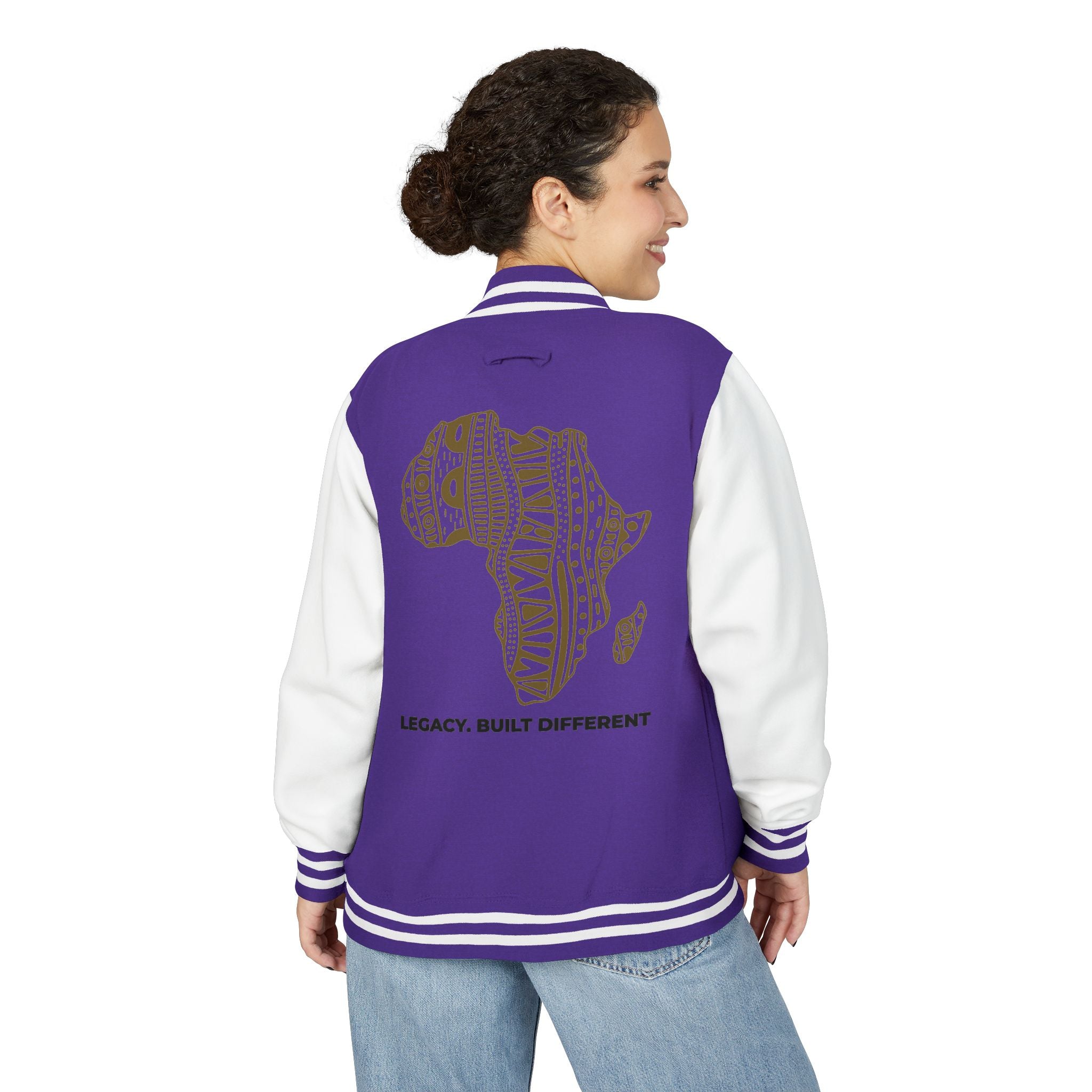 Letterman Jacket — African Pattern Map "Legacy. Built Different"