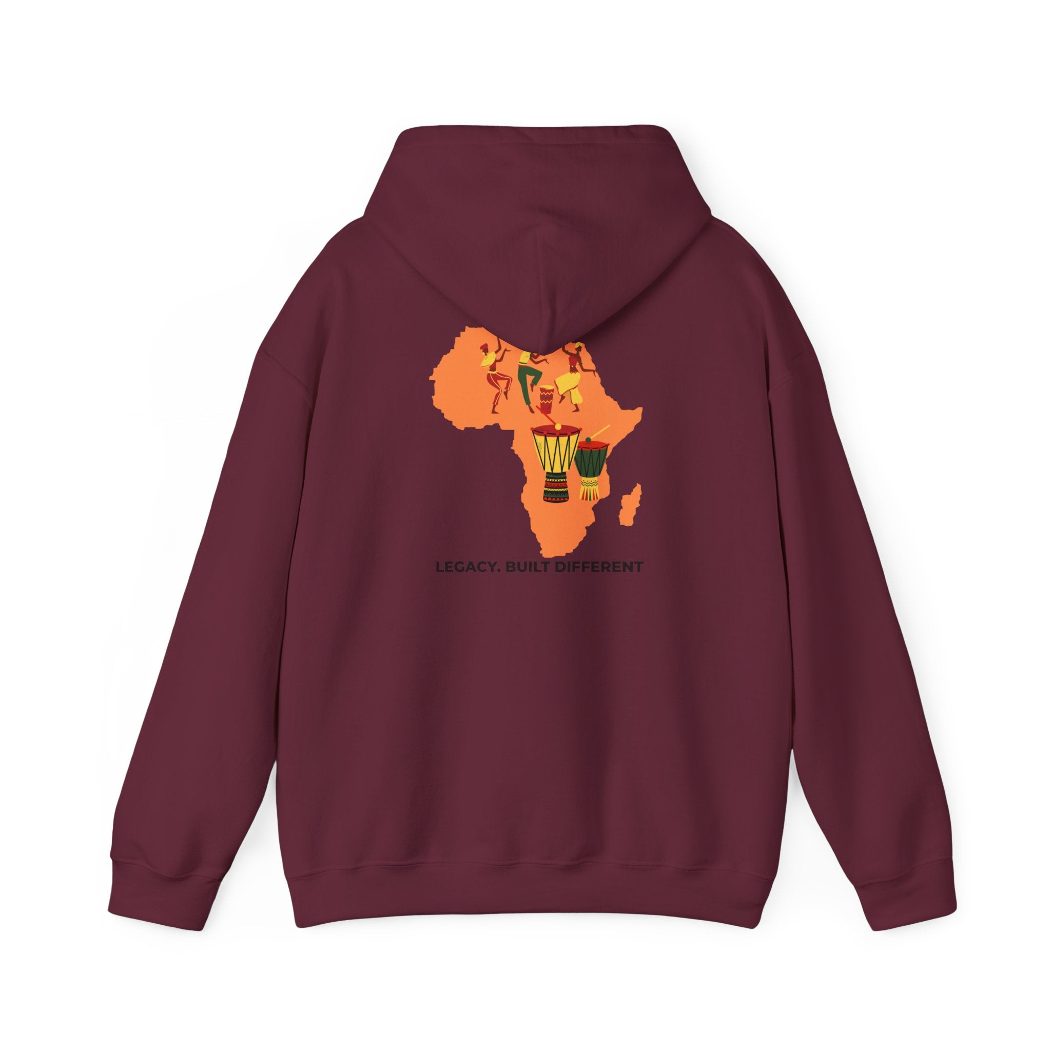 Africa Map Hoodie - 'Legacy. Built Different.' Afrocentric Graphic Pullover