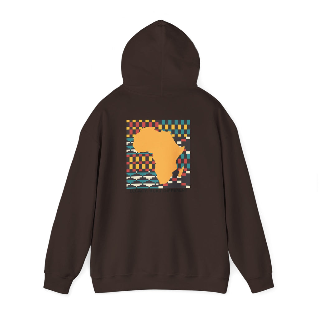 Africa Silhouette Kente Hoodie — "Legacy, Built Different"
