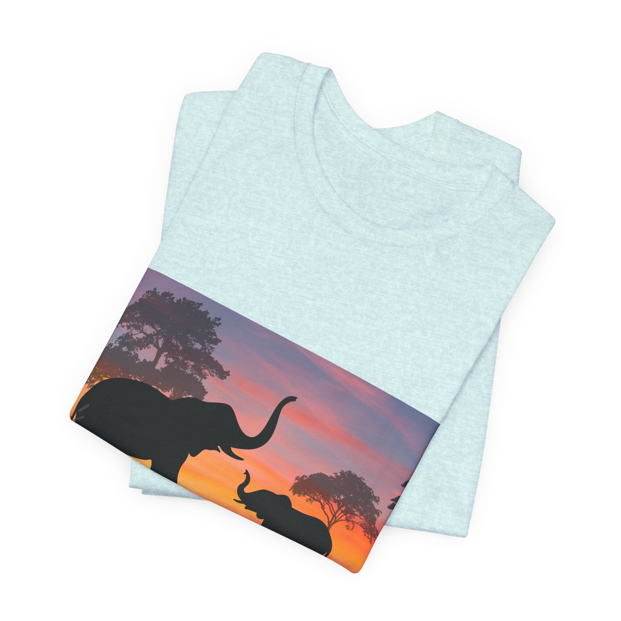 Elephant Sunset Tee — "Legacy, Elephant Heritage" Graphic T-Shirt