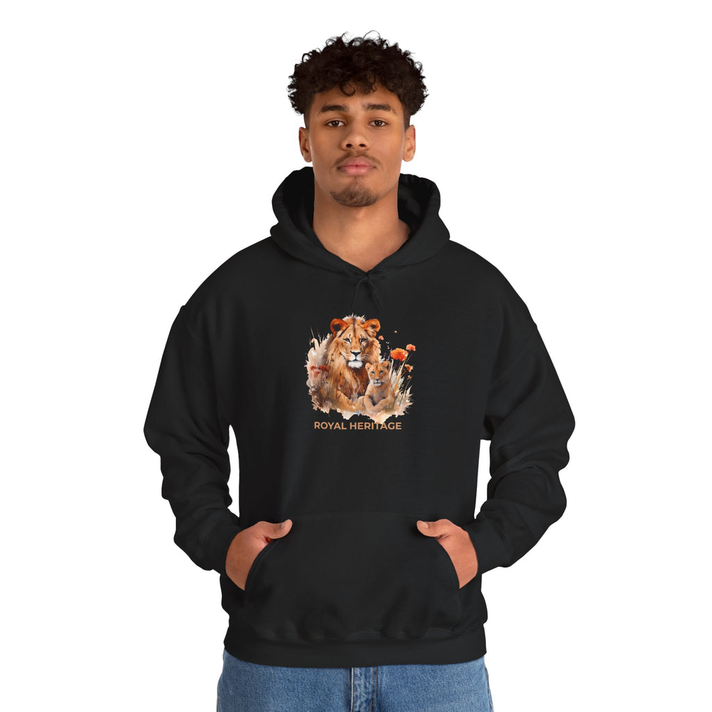 Hoodie — 'Royal Heritage' Lion & Cub Graphic Pullover