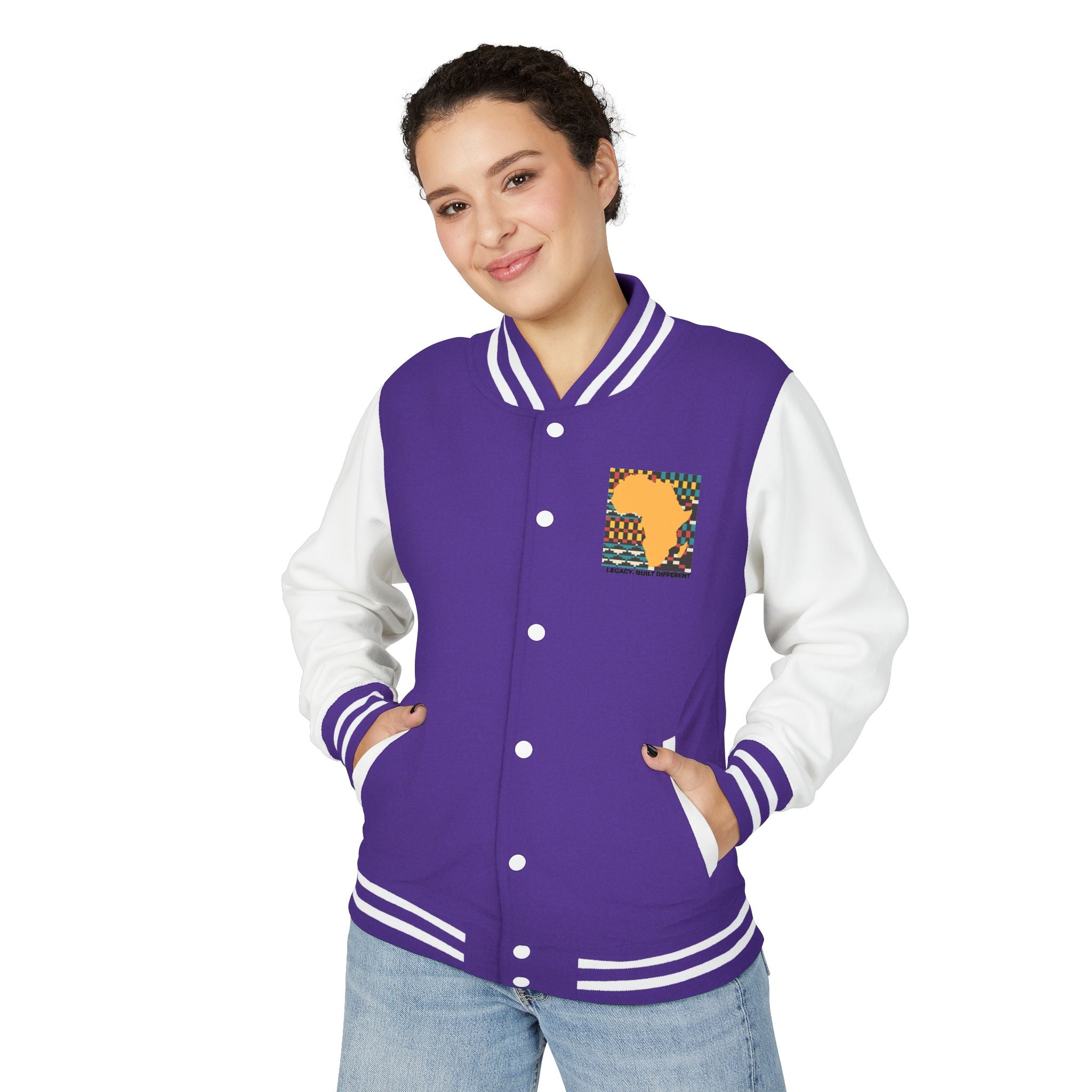 Letterman Jacket - Africa Map Kente Pattern "Legacy Built Different"