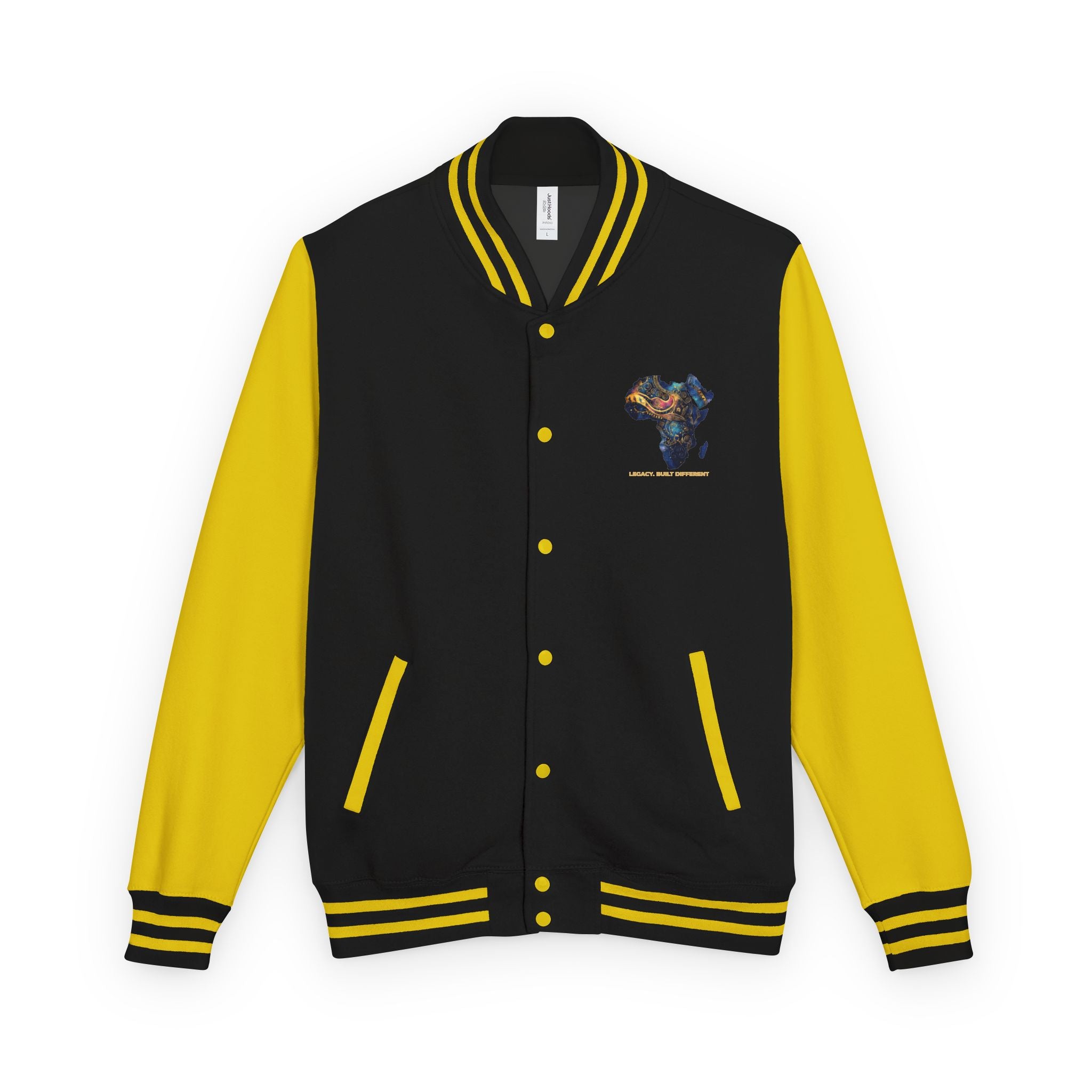Africa Map Letterman Jacket — Colorful African Continent Graphic Bomber