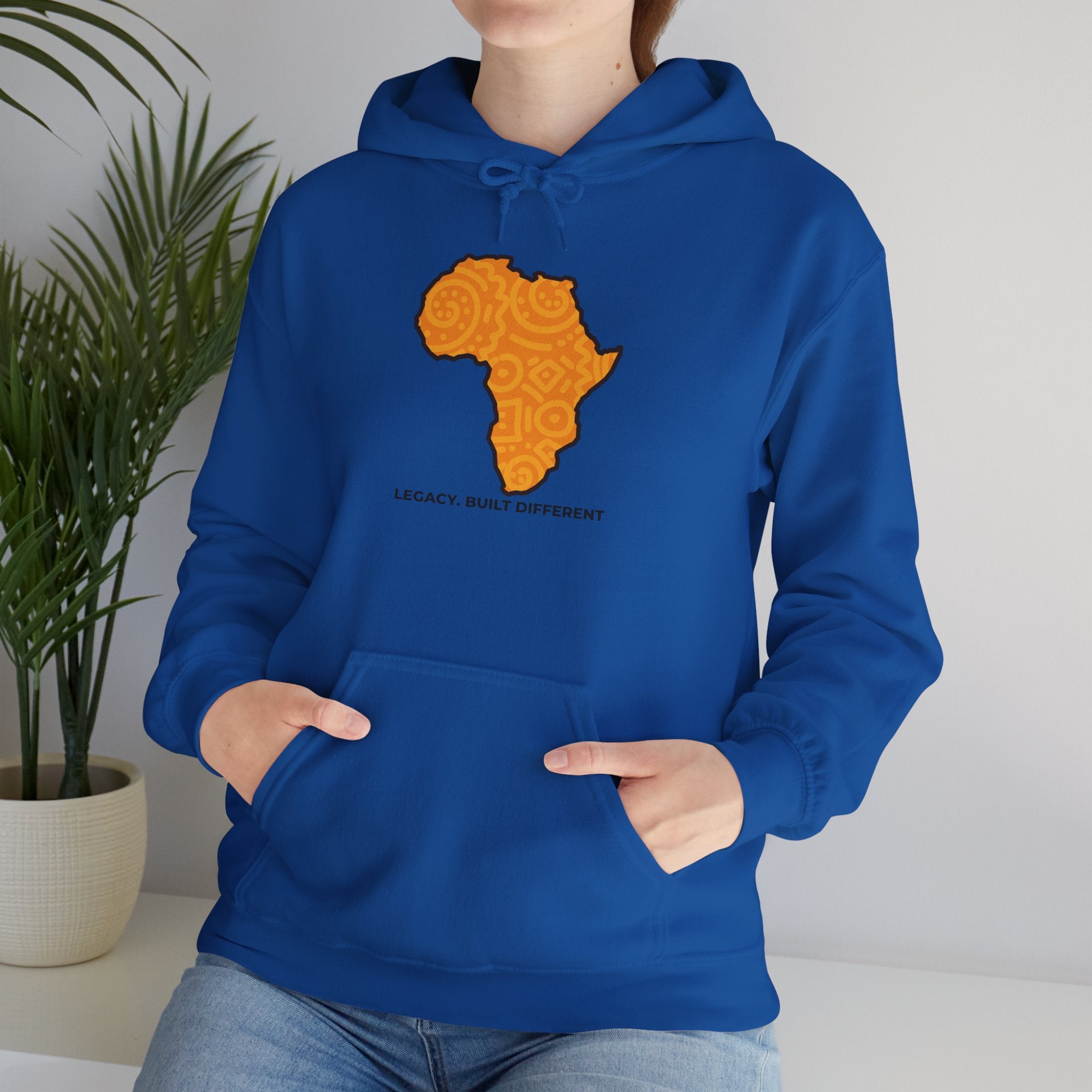Africa Map Hoodie — "Legacy. Built Different." Printed Pullover