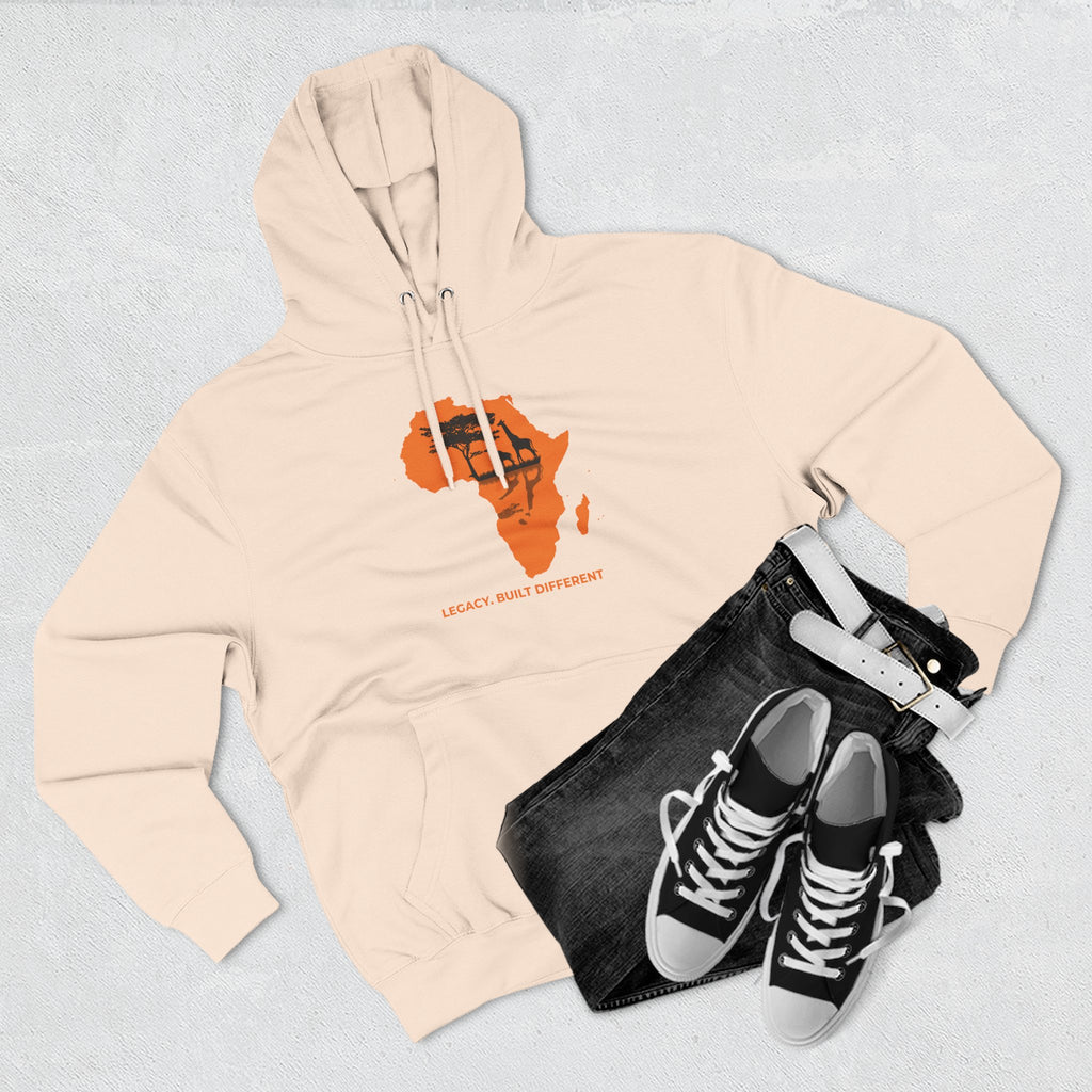 Africa Silhouette Hoodie — 'Legacy: Built Different' Graphic Pullover