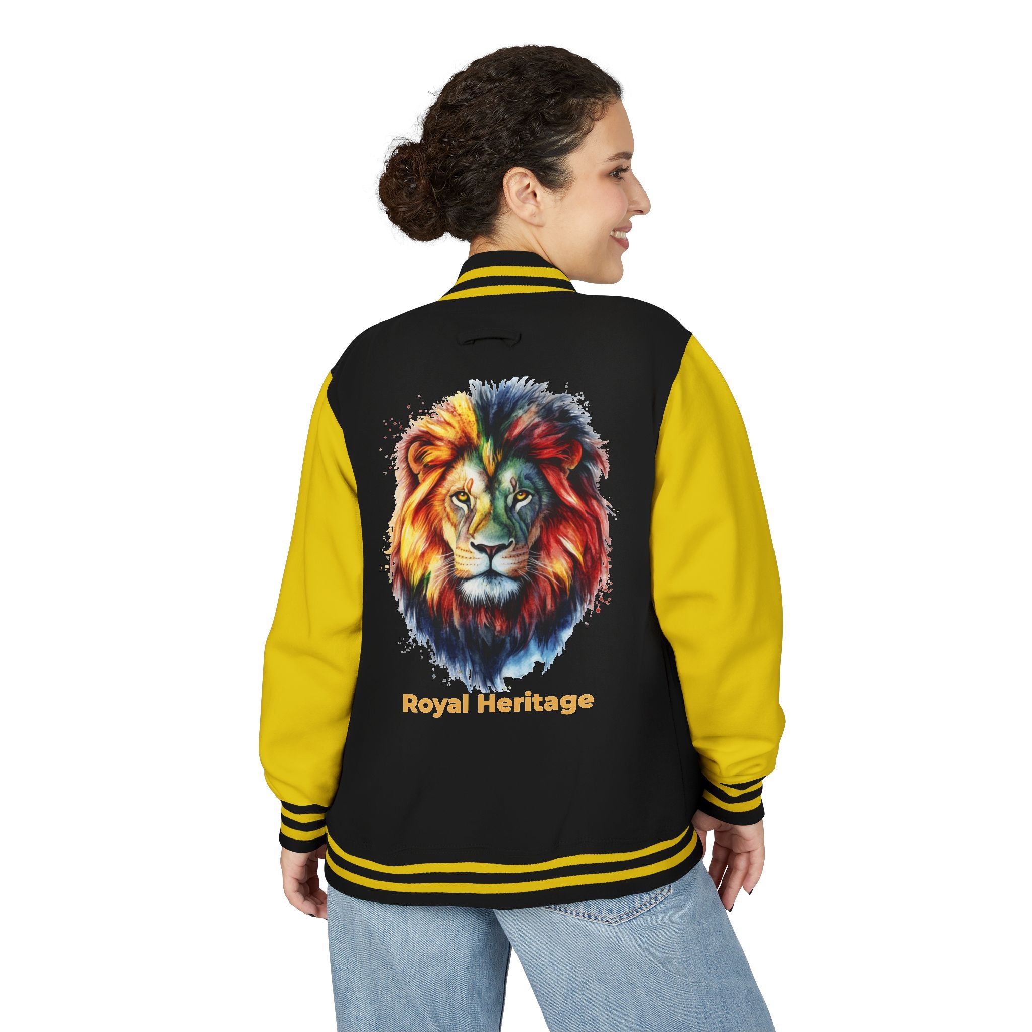 Lion Graphic Letterman Jacket — "Royal Heritage" Varsity Jacket