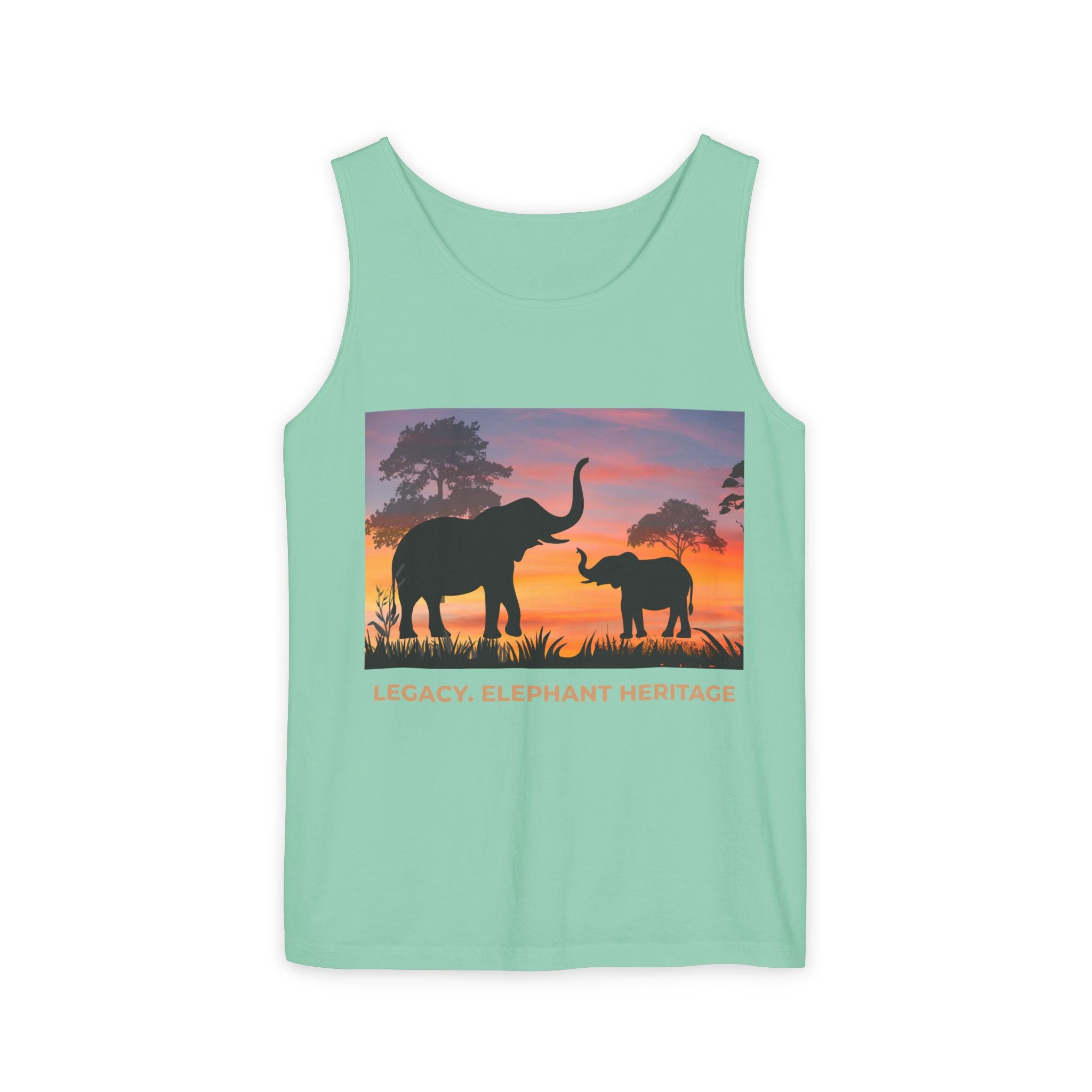Elephant Sunset Tank Top — Mama & Baby Silhouette Beachwear