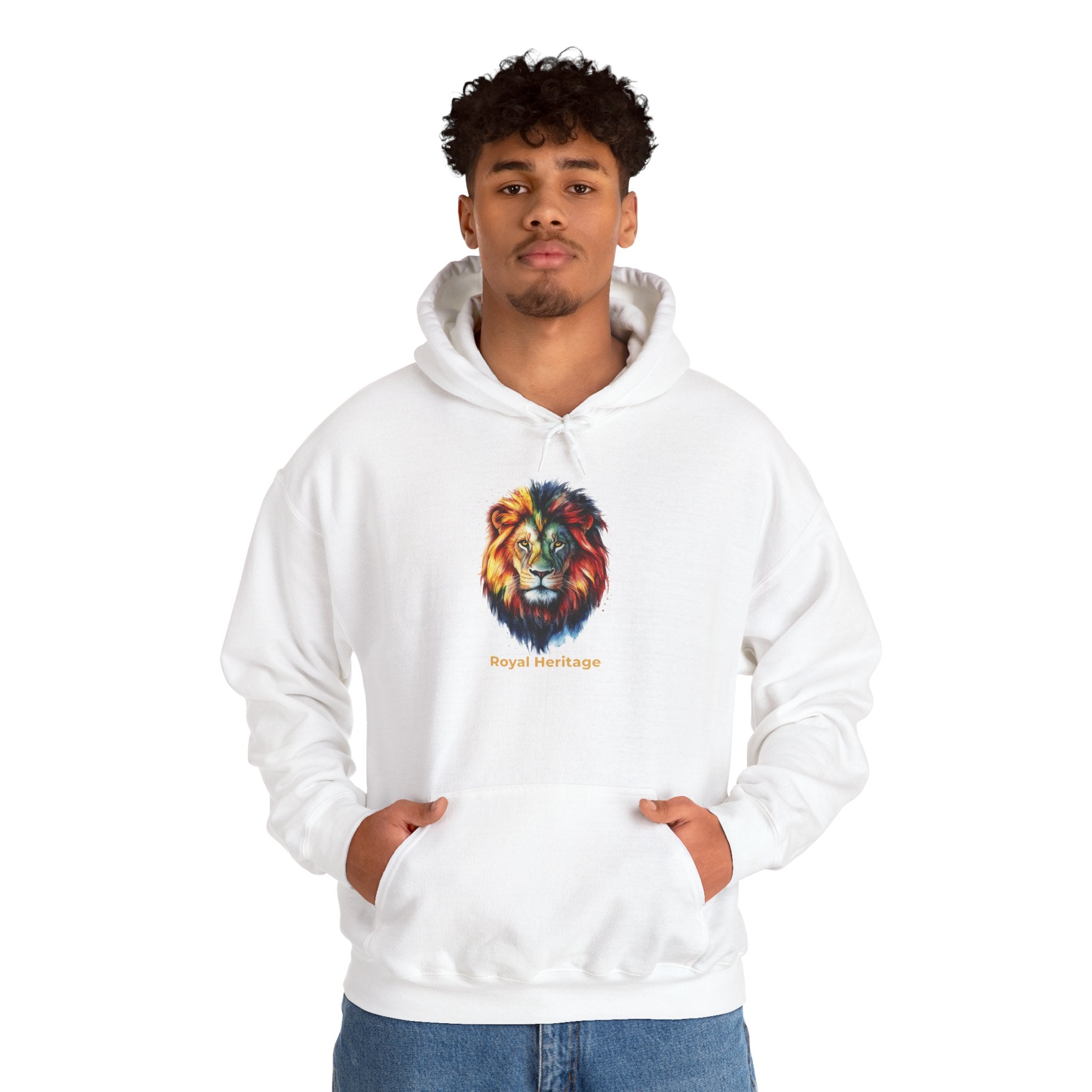 Lion Head Hoodie — 'Royal Heritage' Colorful Lion Graphic Sweatshirt