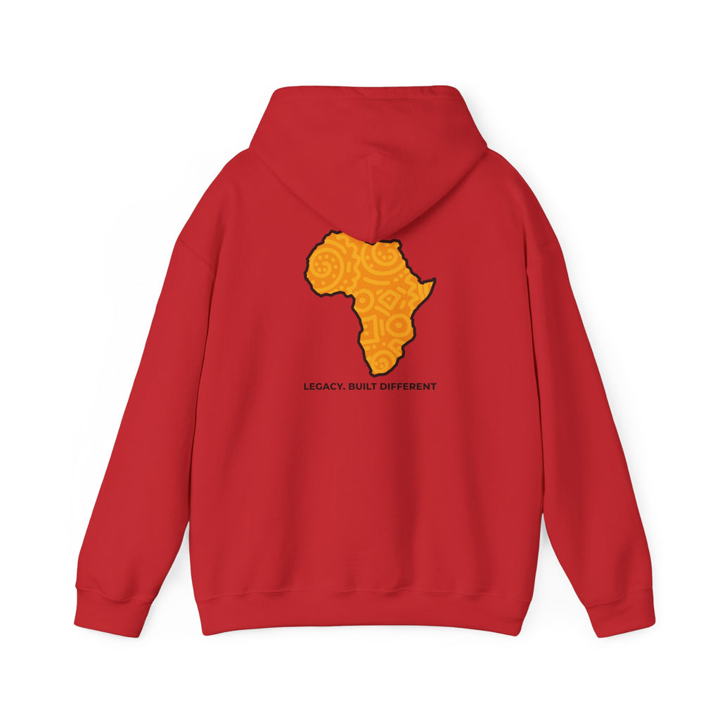 Africa Map Hoodie — "Legacy. Built Different." Printed Pullover