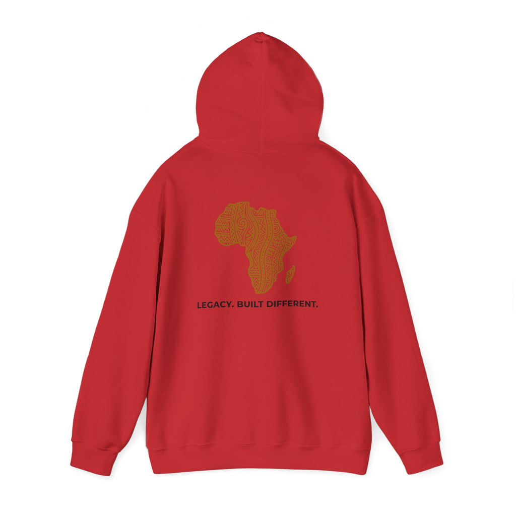 Africa Map Hoodie — 'Legacy. Built Different.' Cultural Pattern Pullover