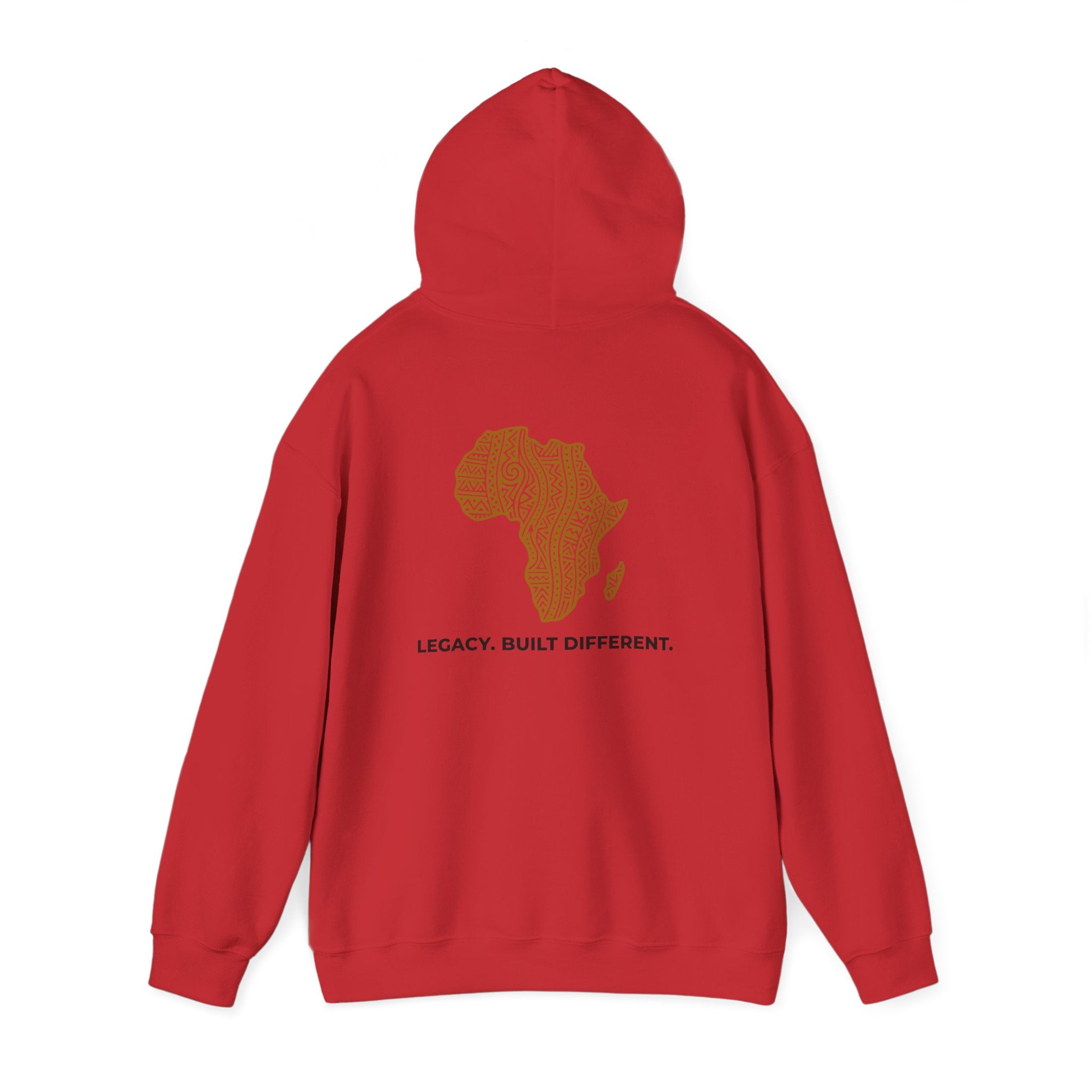 Africa Map Hoodie — 'Legacy. Built Different.' Cultural Pattern Pullover