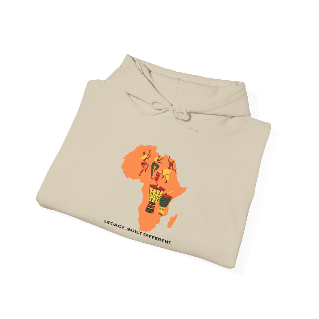 Africa Map Hoodie - 'Legacy. Built Different.' Afrocentric Graphic Pullover