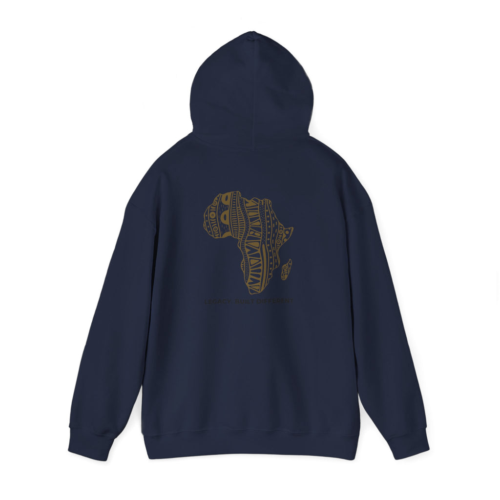 Africa Pattern Hoodie — "Legacy. Built Different." Graphic Sweatshirt