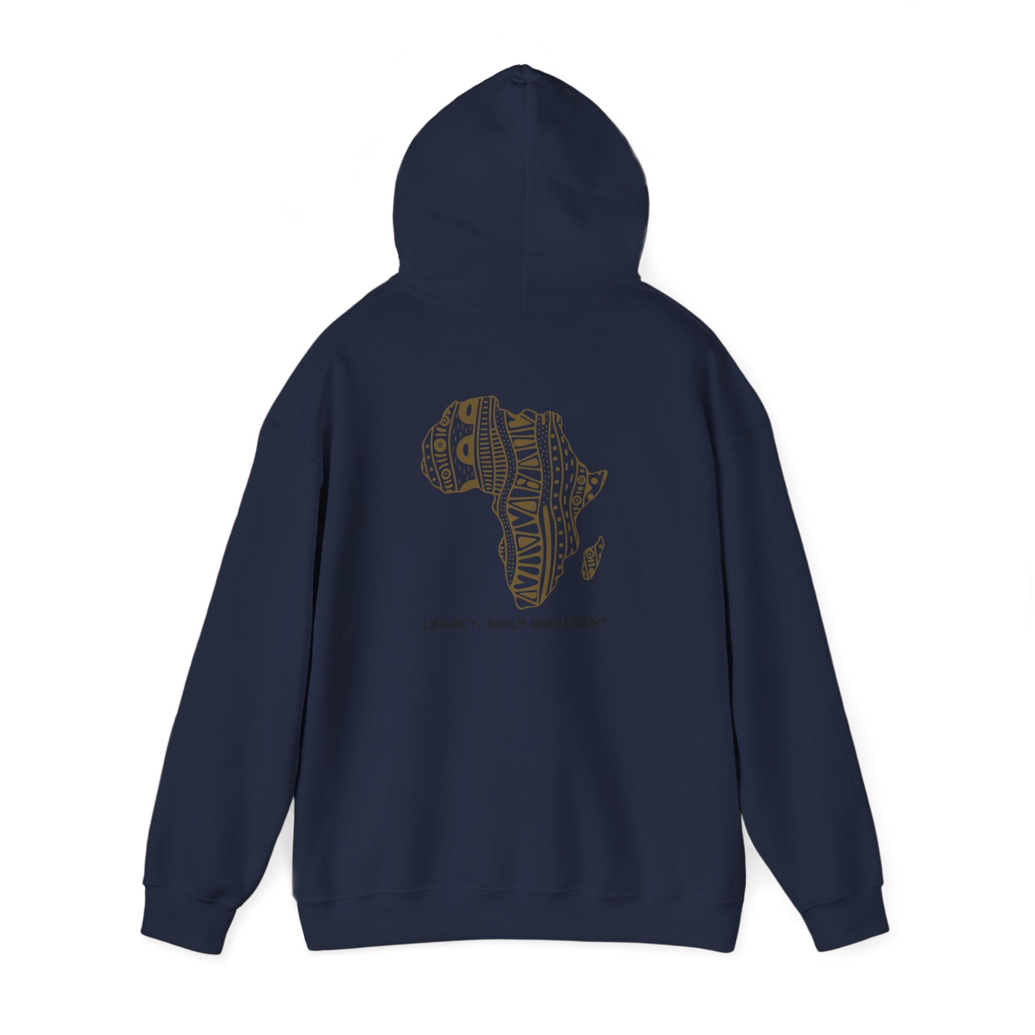 Africa Pattern Hoodie — "Legacy. Built Different." Graphic Sweatshirt