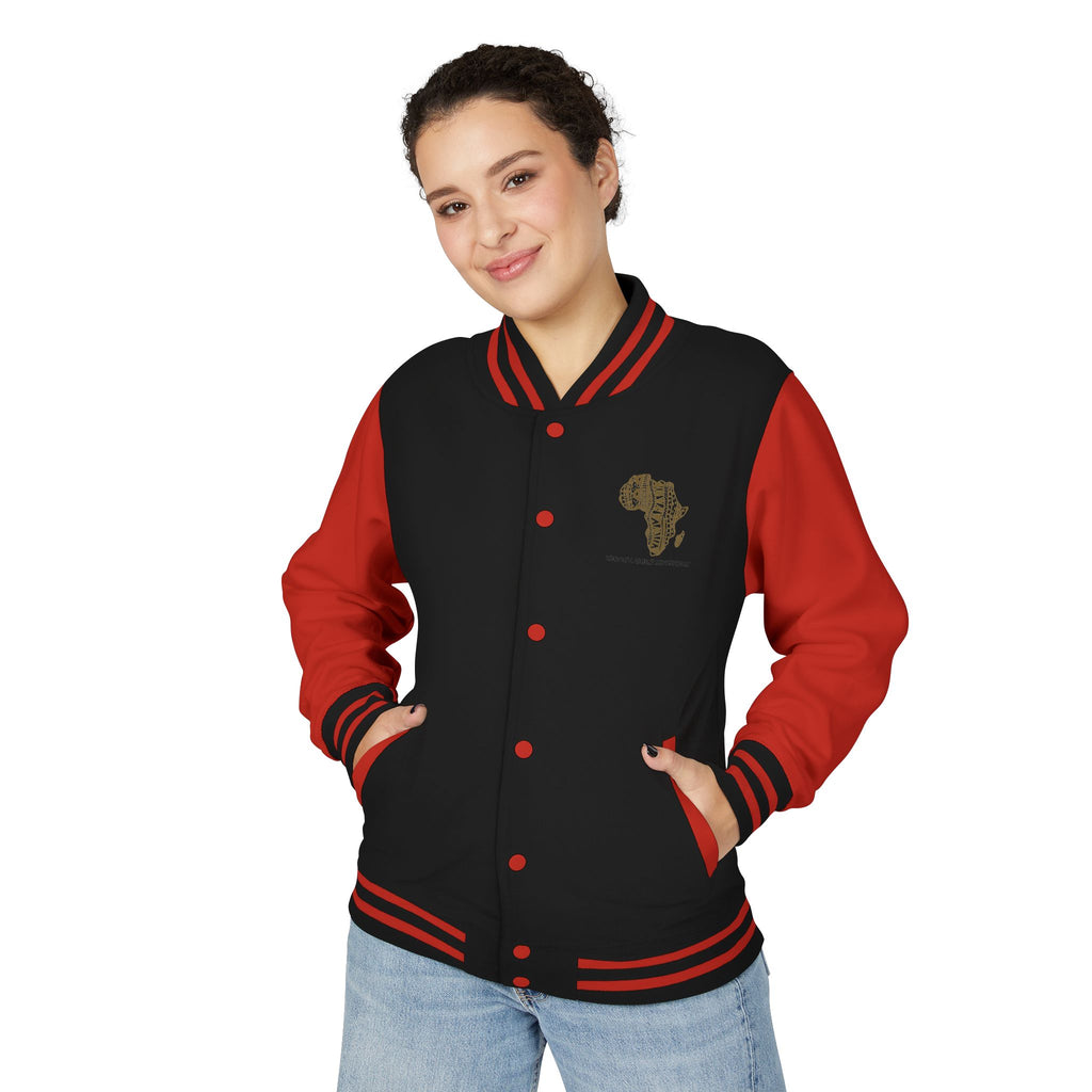 Letterman Jacket — African Pattern Map "Legacy. Built Different"