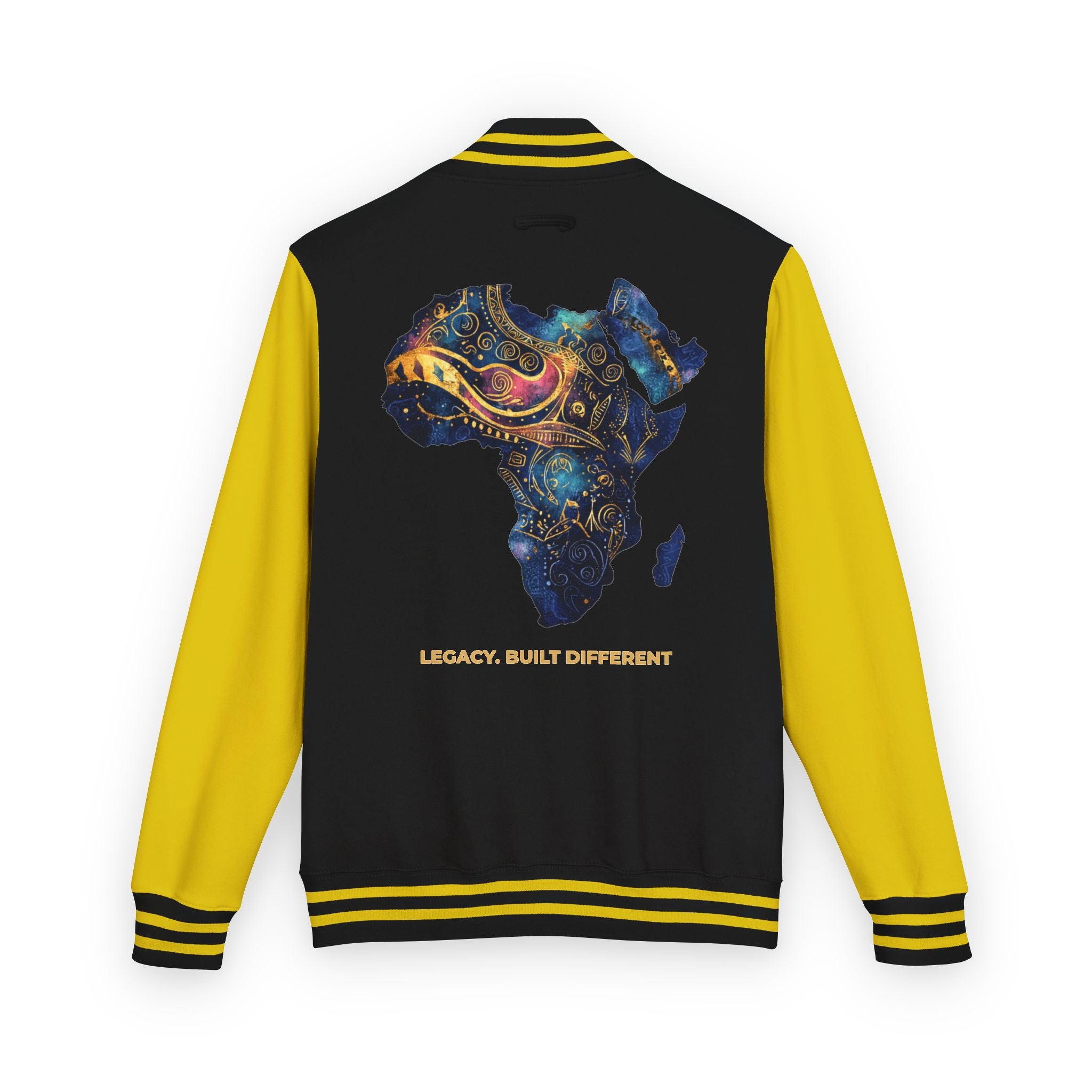 Africa Map Letterman Jacket — Colorful African Continent Graphic Bomber
