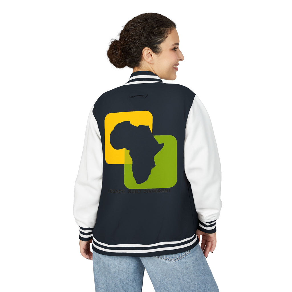 Letterman Jacket — Afrocentric Africa Map Design ("Legacy. Built Different")