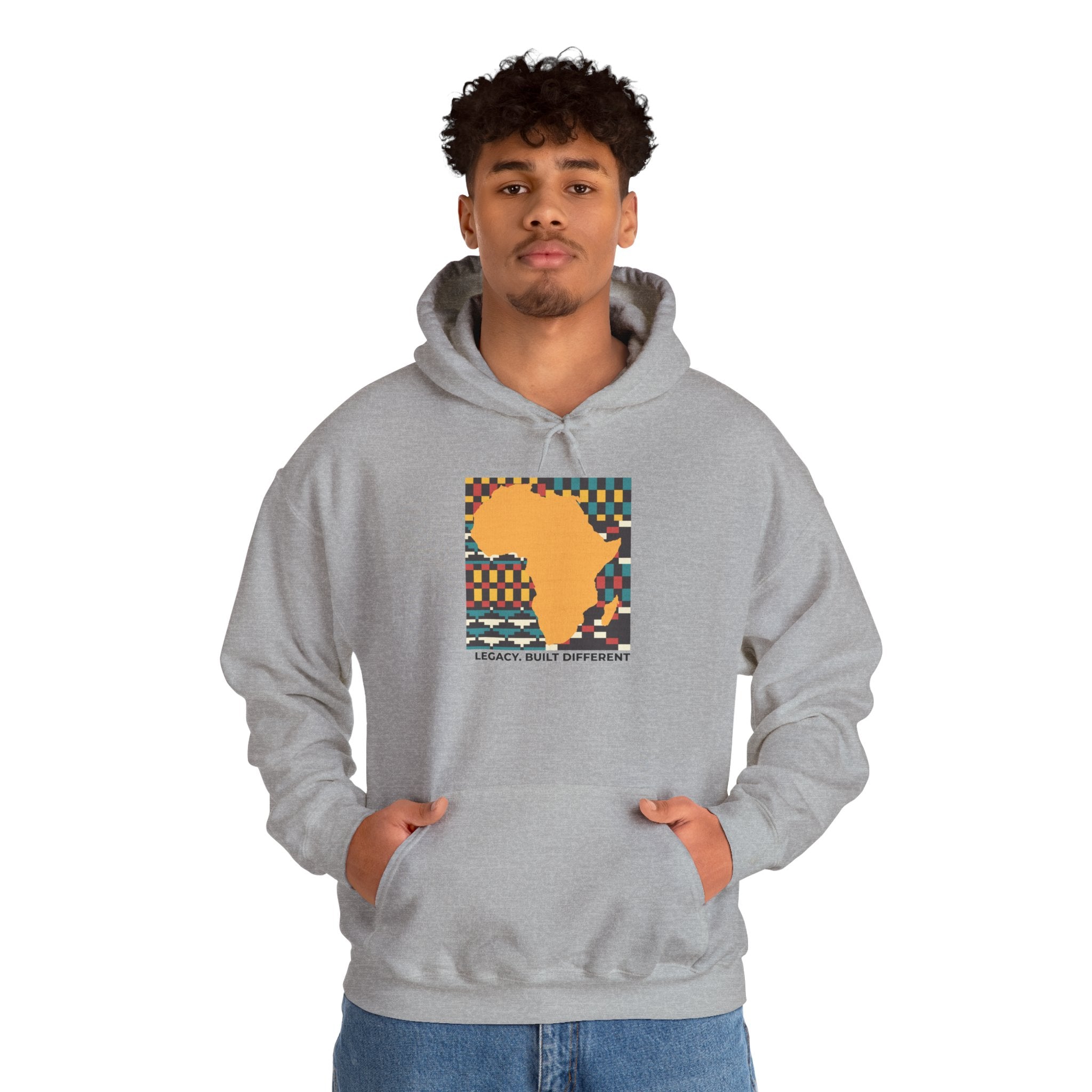 Africa Silhouette Kente Hoodie — "Legacy, Built Different"