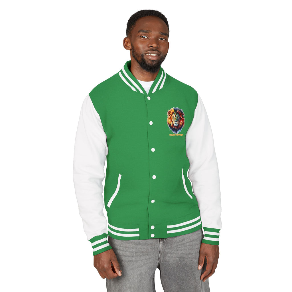 Lion Graphic Letterman Jacket — "Royal Heritage" Varsity Jacket