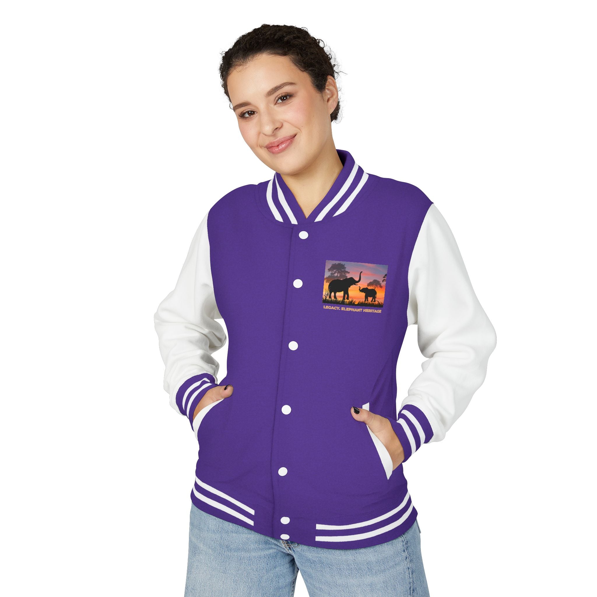 Letterman Jacket — Legacy Elephant Heritage Sunset Design